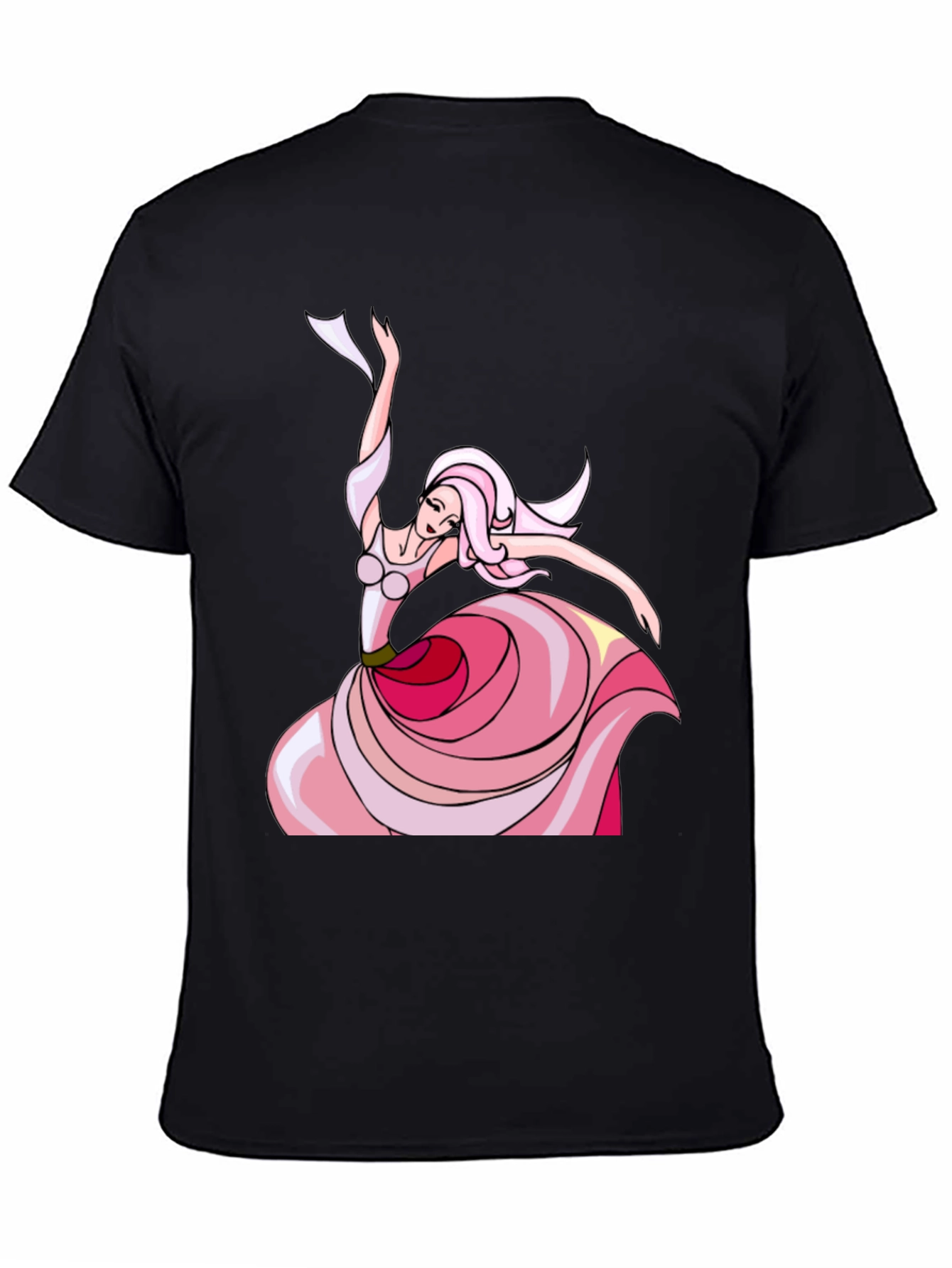 Whimsical Dancer Graphic Tee - Black