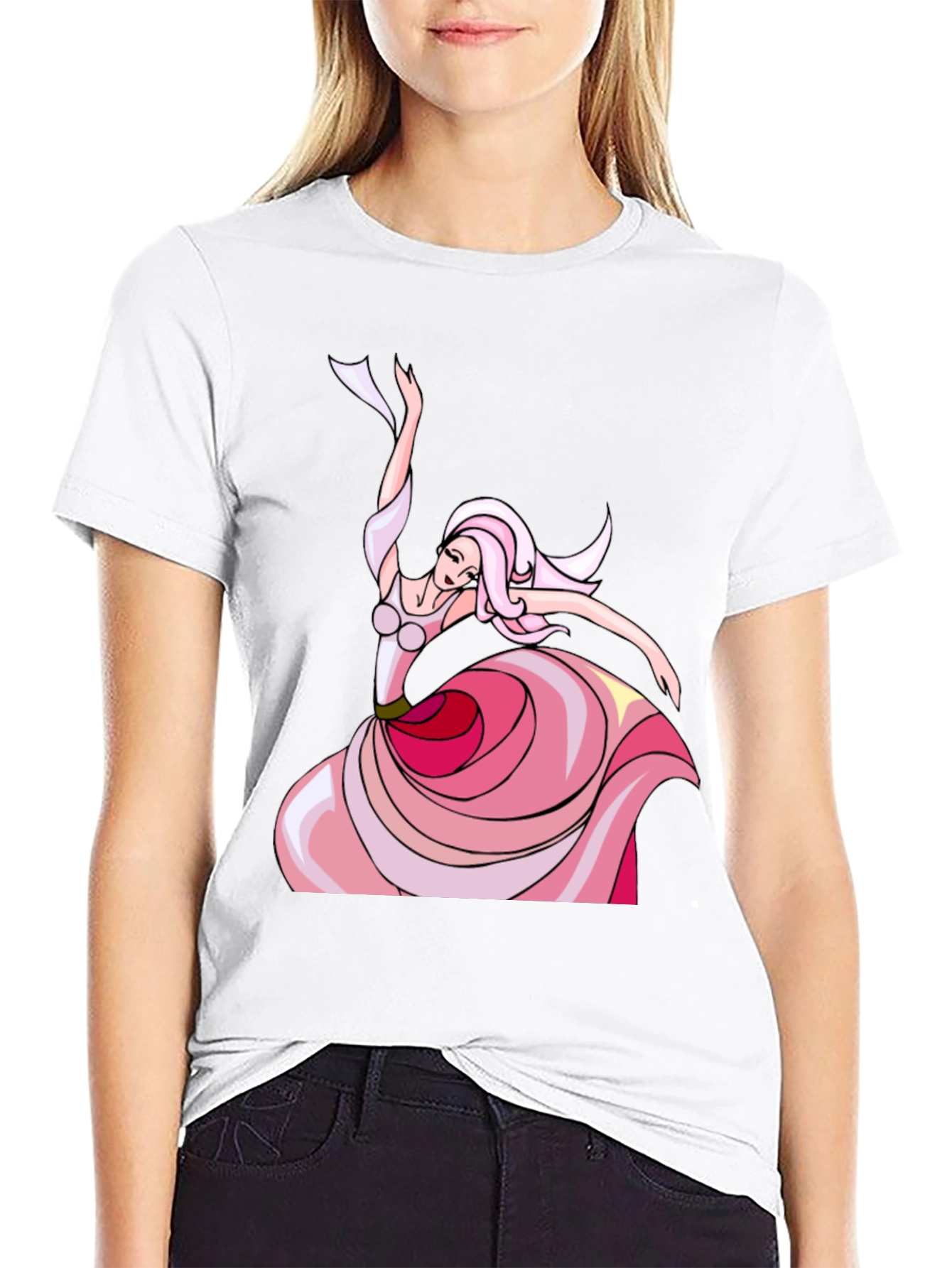 Whimsical Dancer Graphic Tee - Black