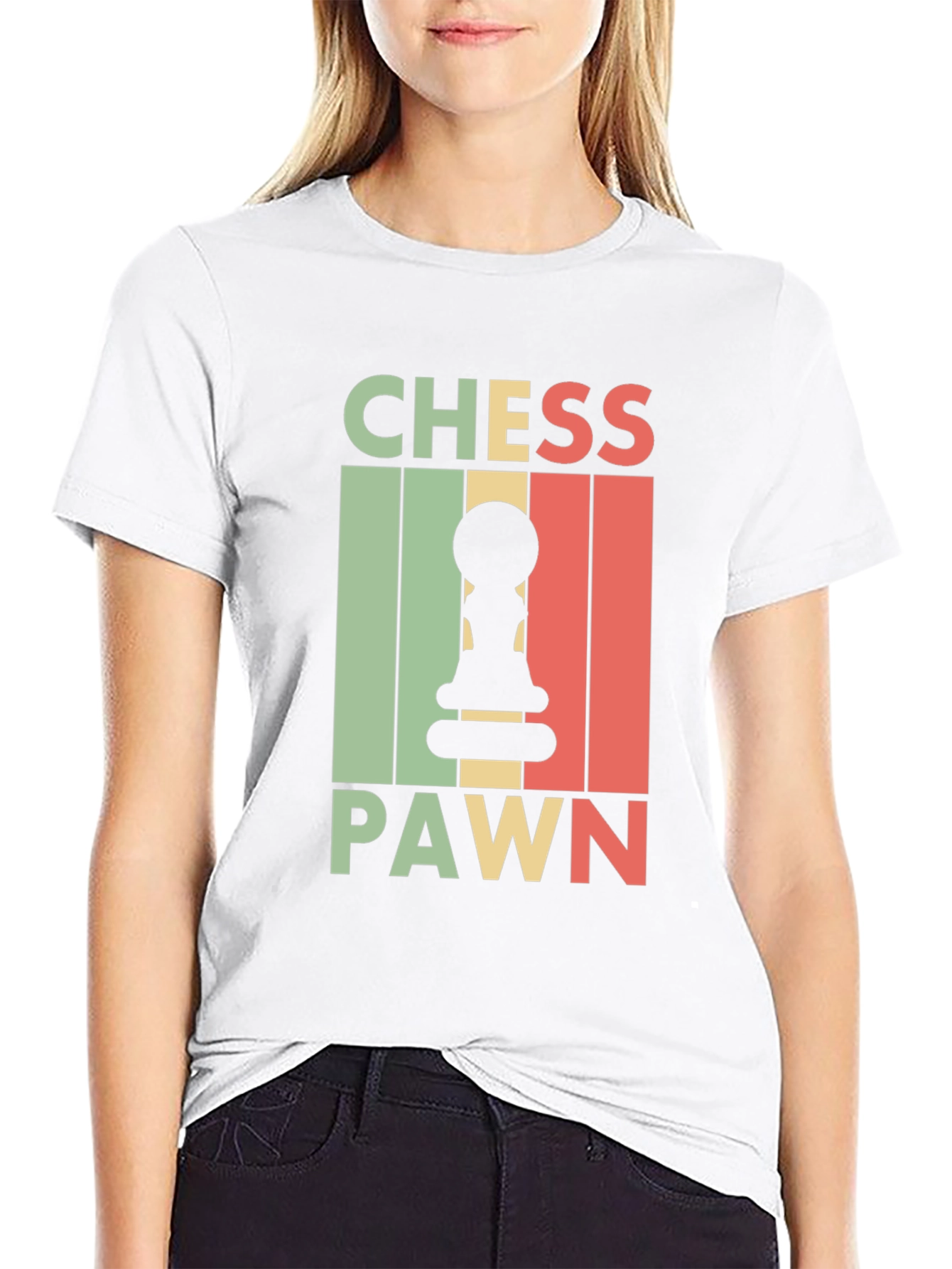 Chess Pawn Graphic Tee - Black Retro T-Shirt