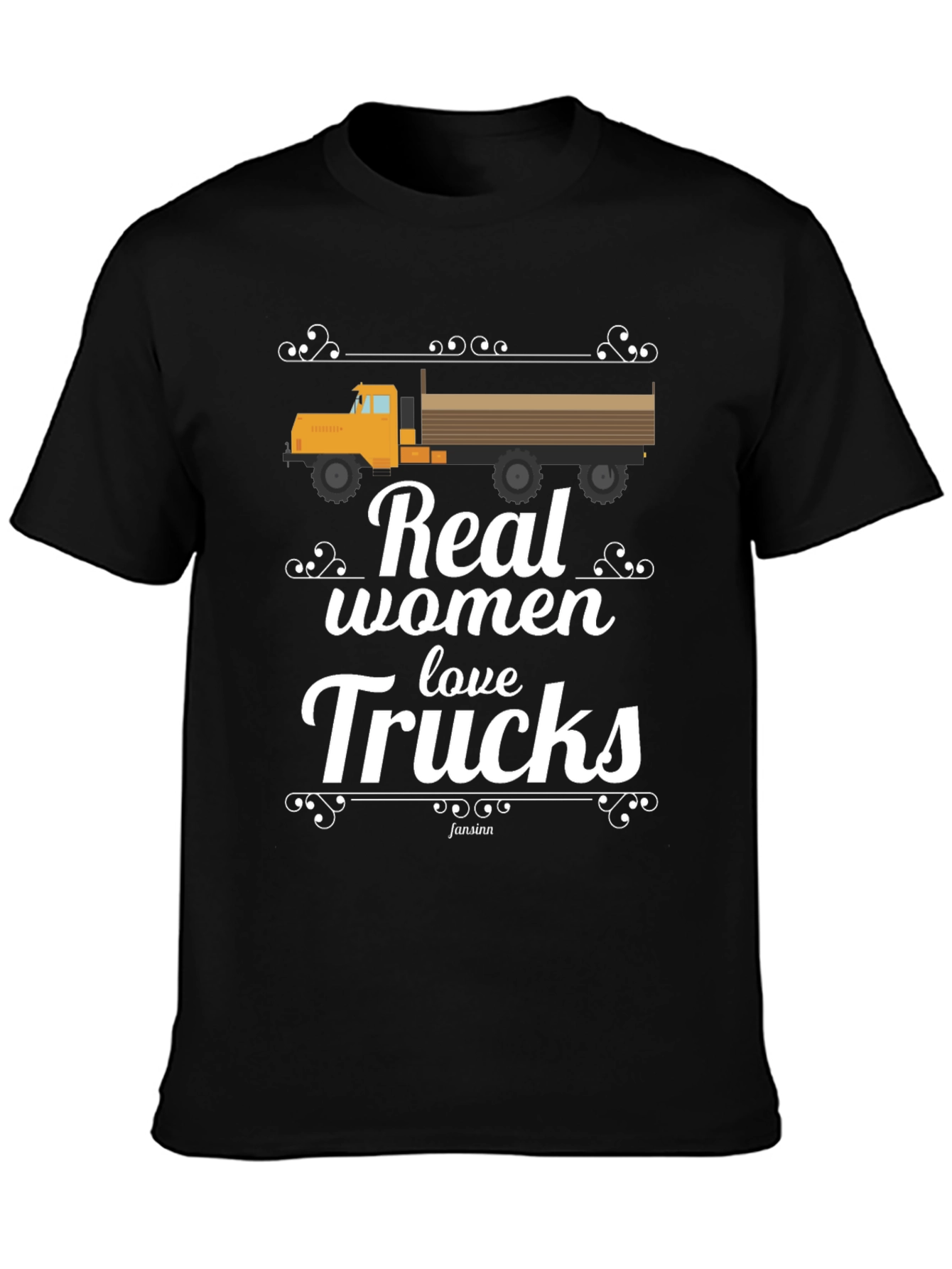 Real Women Love Trucks Black T-Shirt
