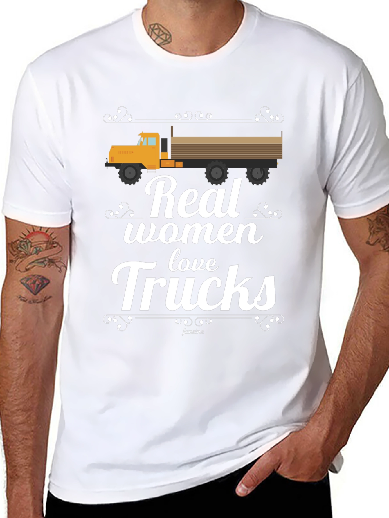 Real Women Love Trucks Black T-Shirt