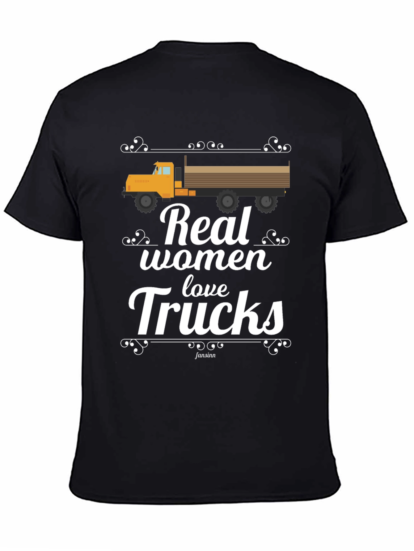Real Women Love Trucks Black T-Shirt