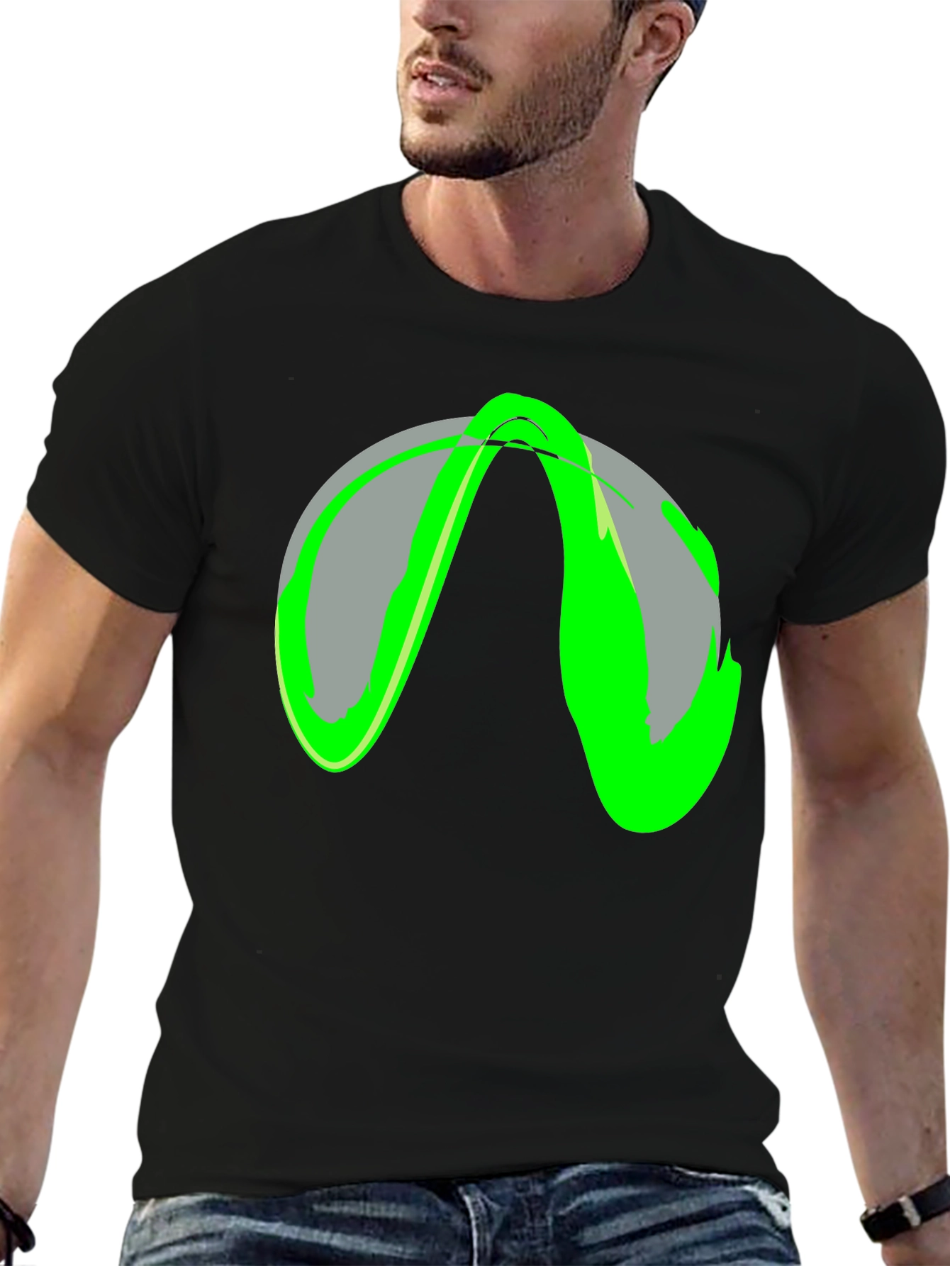 Abstract Graphic Print Black Casual T-Shirt
