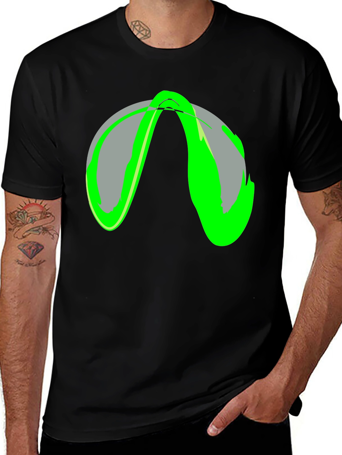 Abstract Graphic Print Black Casual T-Shirt