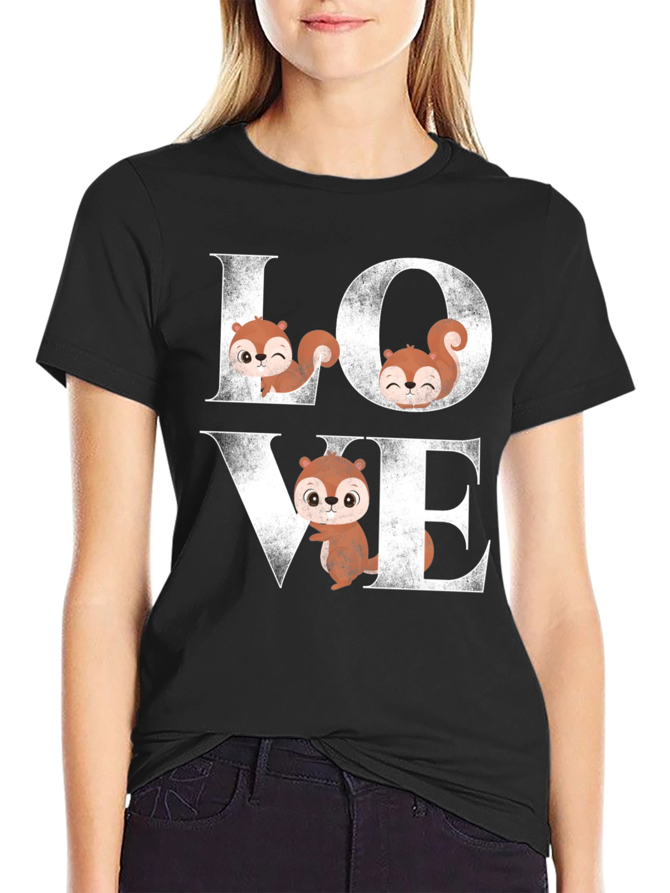 Squirrel Love Graphic T-Shirt Cute Animal Tee