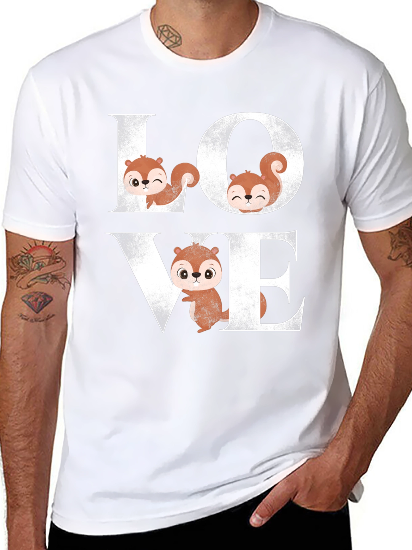 Squirrel Love Graphic T-Shirt Cute Animal Tee