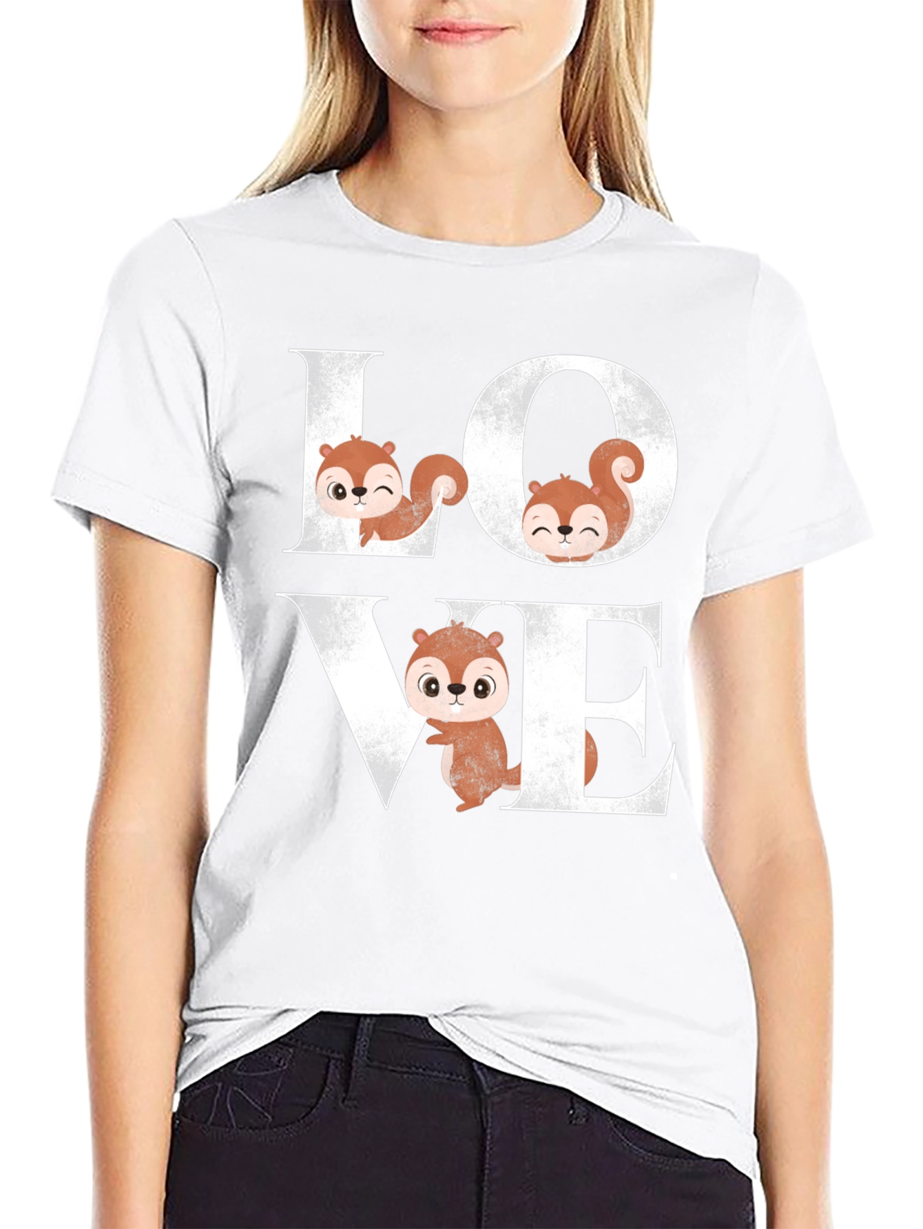 Squirrel Love Graphic T-Shirt Cute Animal Tee