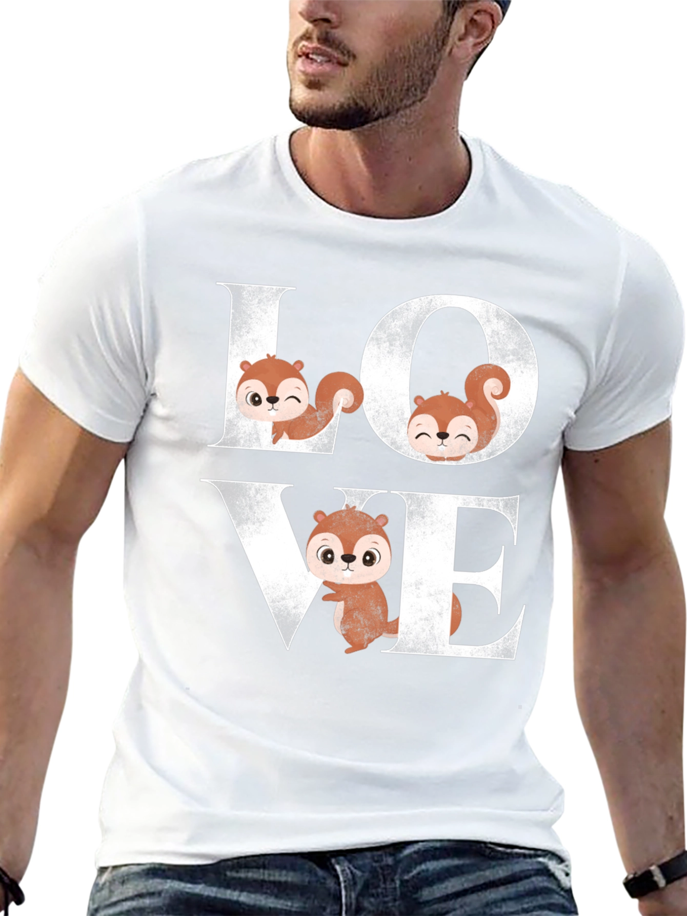 Squirrel Love Graphic T-Shirt Cute Animal Tee