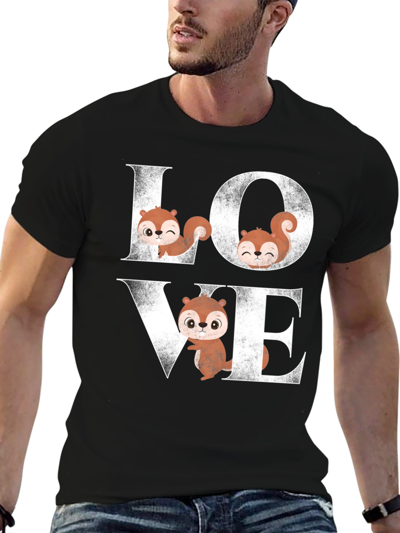 Squirrel Love Graphic T-Shirt Cute Animal Tee