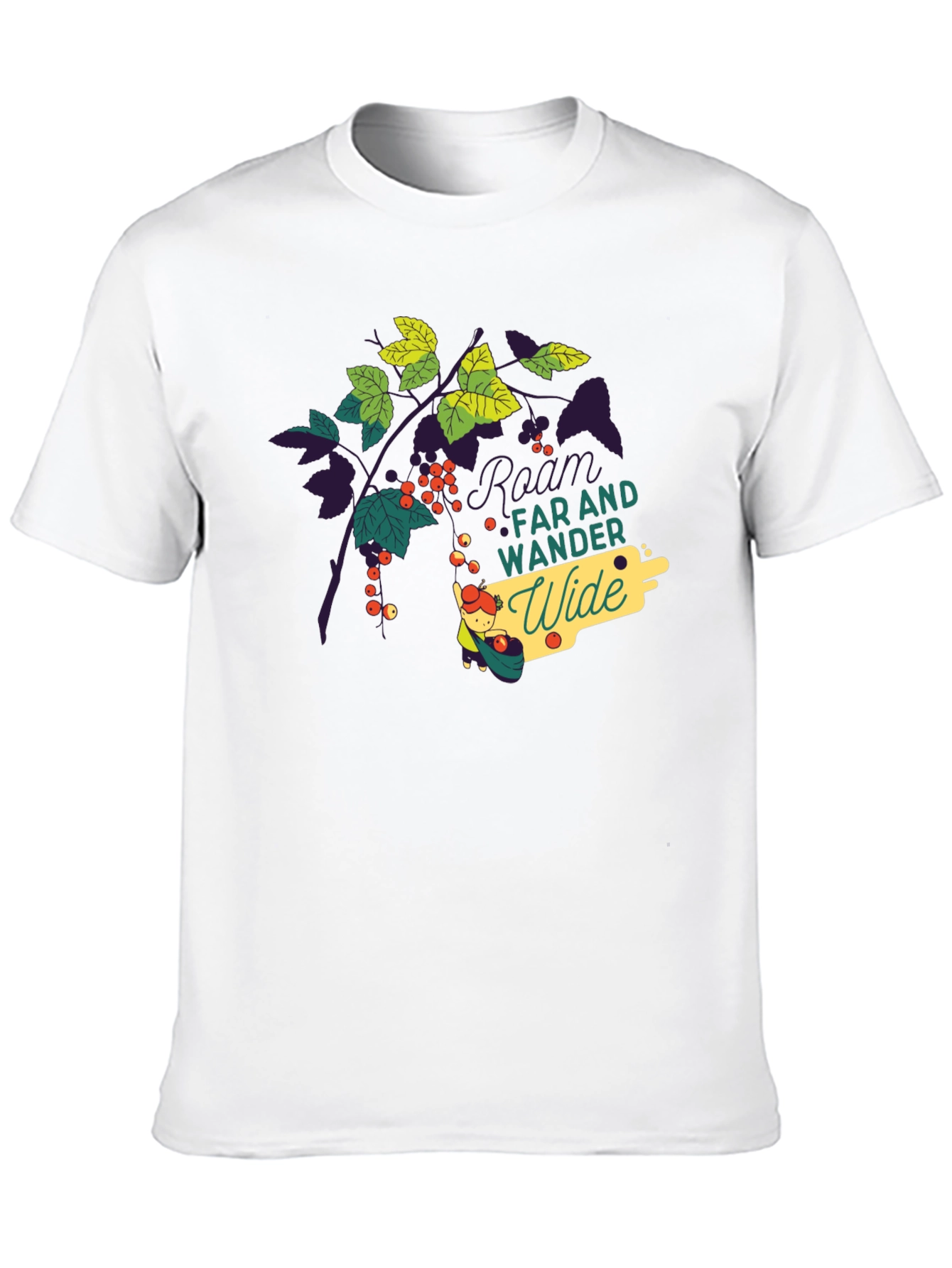 Nature-Inspired Black Graphic Tee