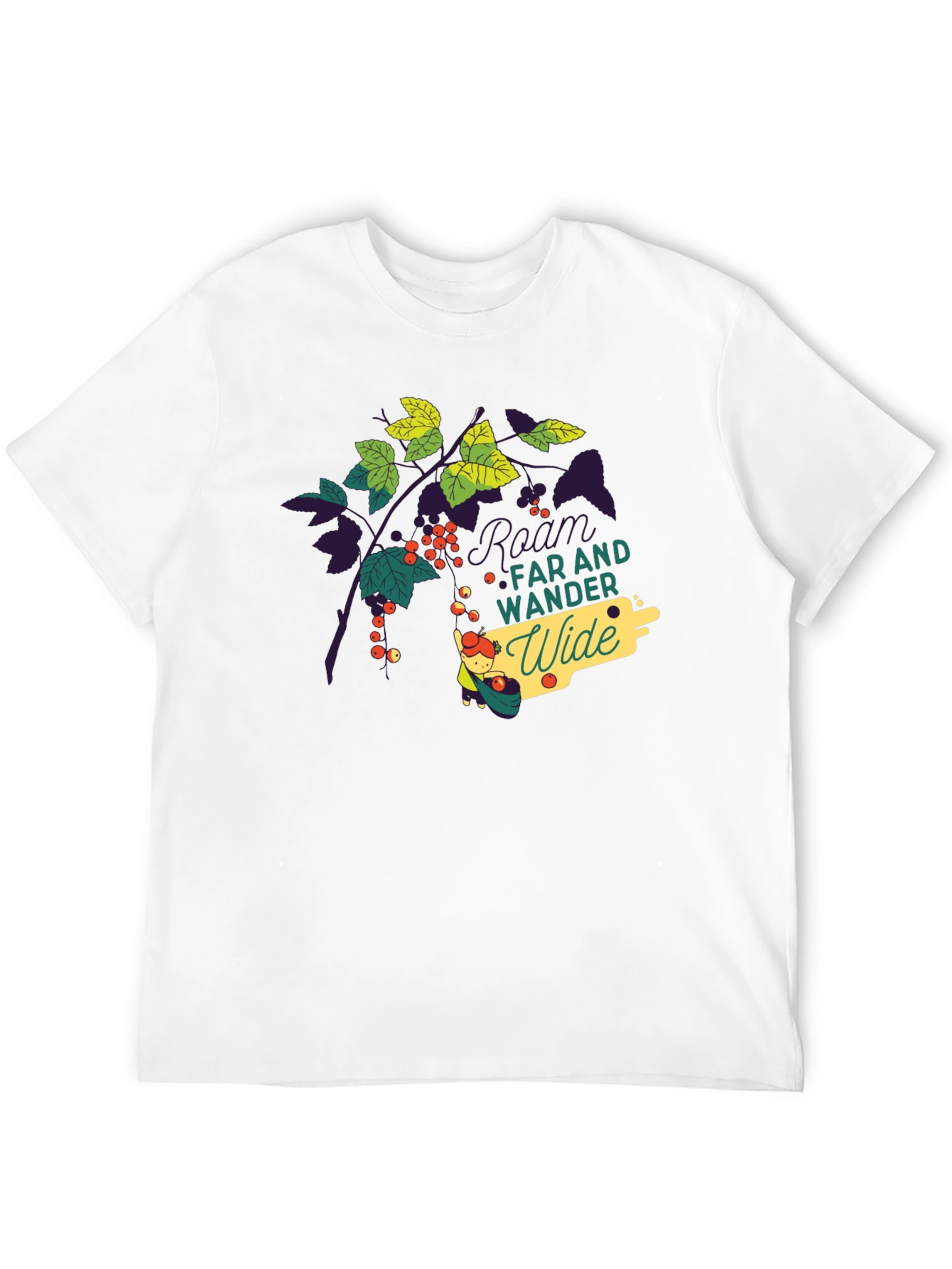 Nature-Inspired Black Graphic Tee