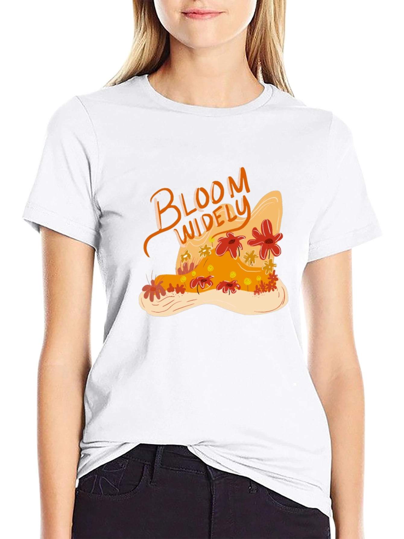 Bloom Widely Graphic Black T-Shirt