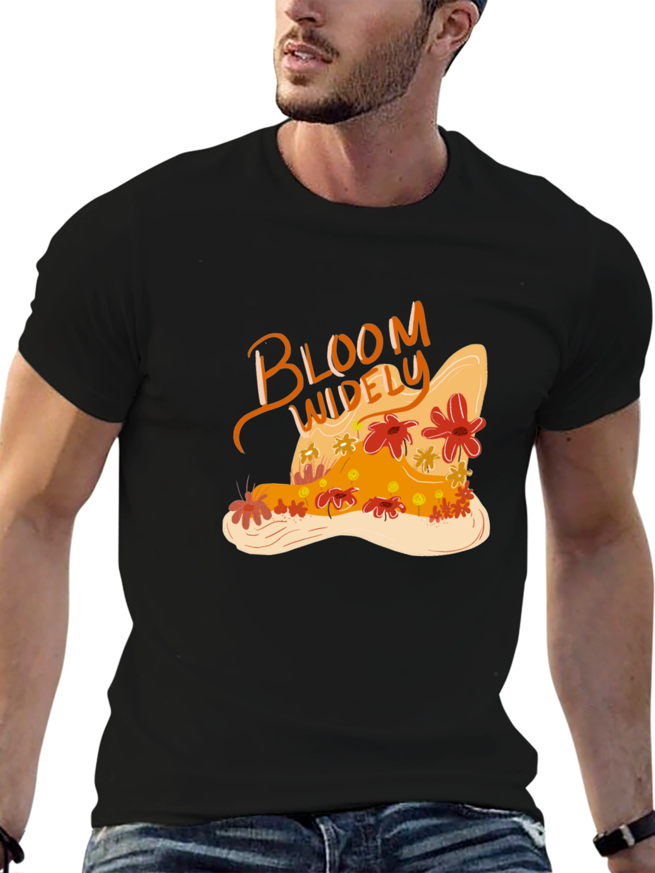 Bloom Widely Graphic Black T-Shirt