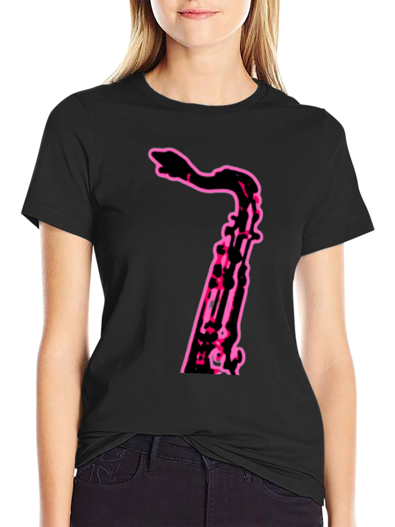 Neon Saxophone Graphic Tee - Cool Music Shirt