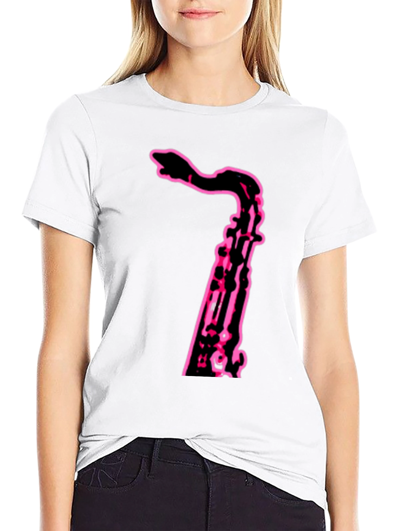 Neon Saxophone Graphic Tee - Cool Music Shirt