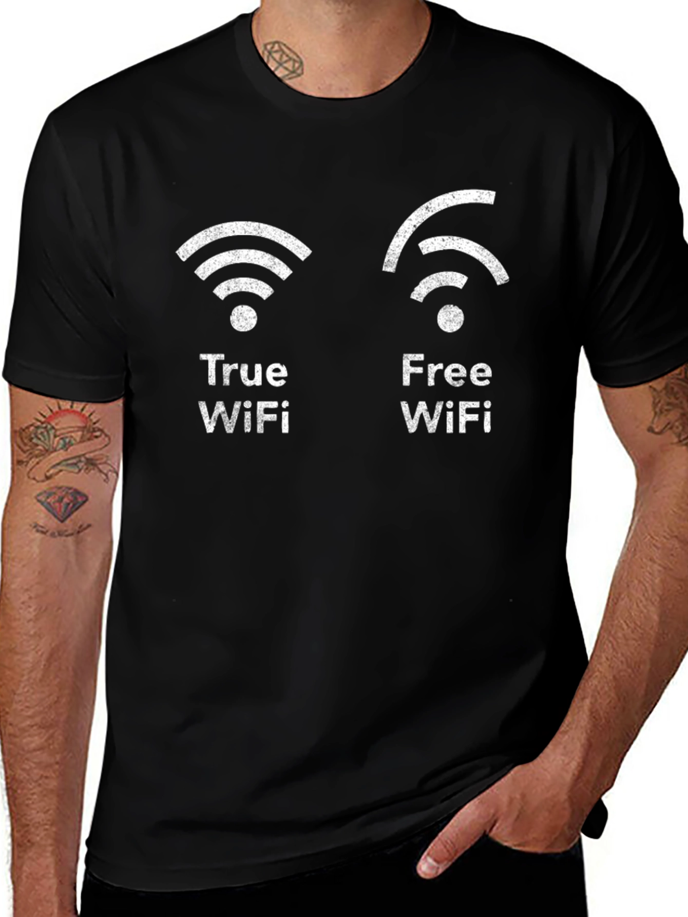 True vs Free WiFi Graphic Tee