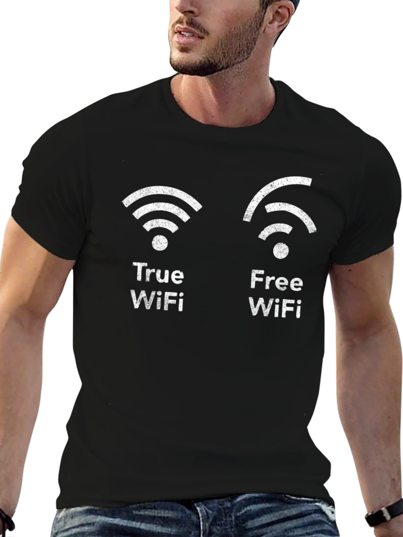 True vs Free WiFi Graphic Tee
