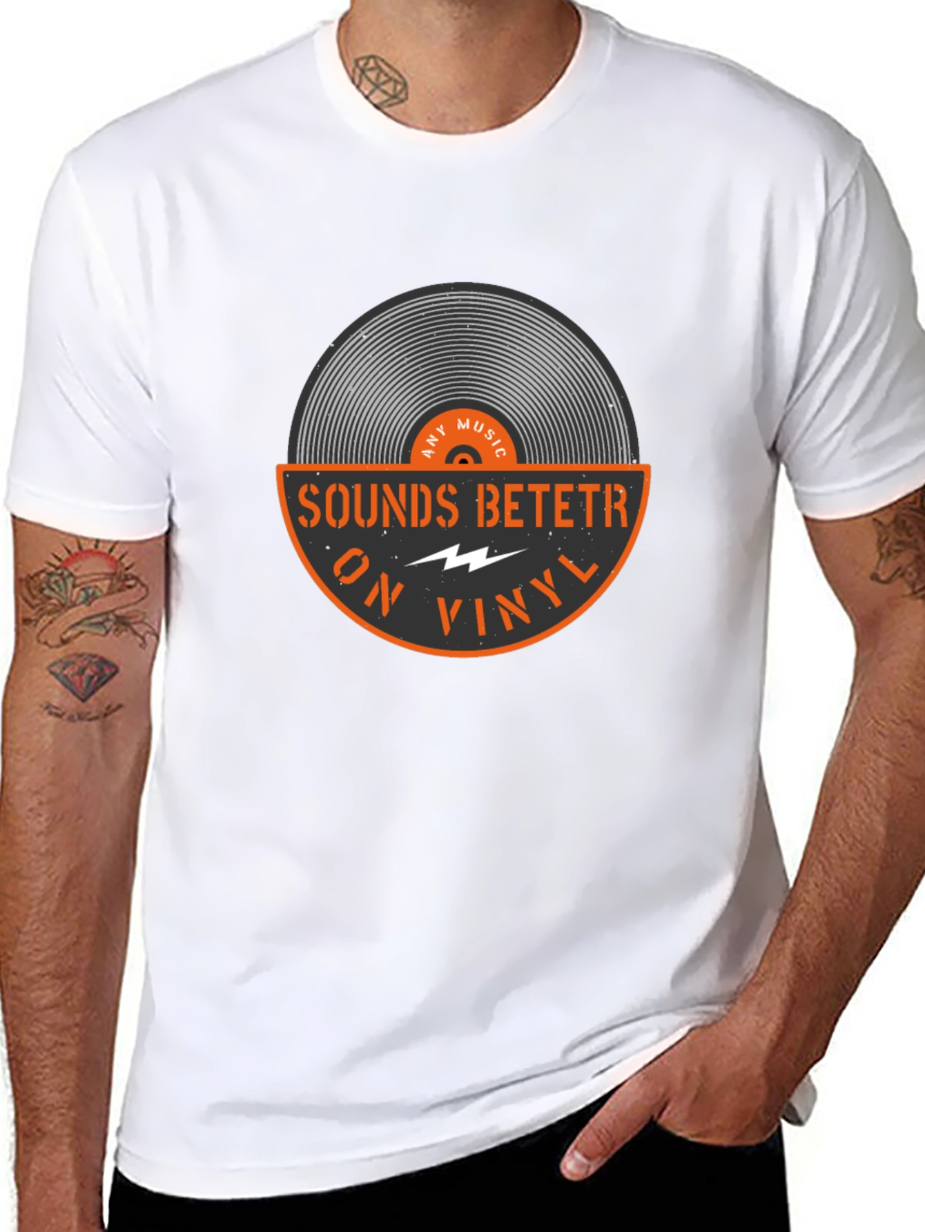 Sounds Betetr On Vinyl Black T-Shirt