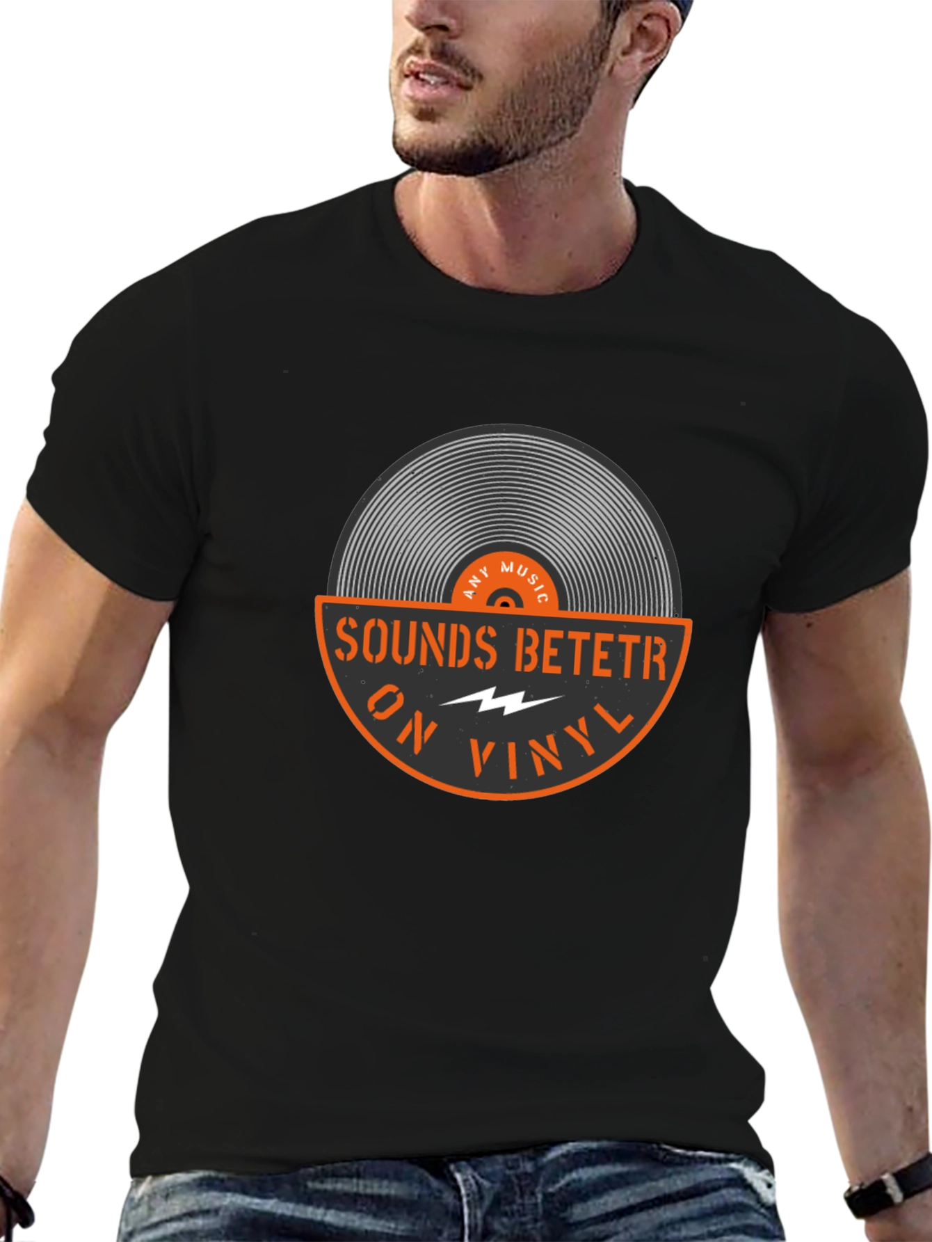 Sounds Betetr On Vinyl Black T-Shirt