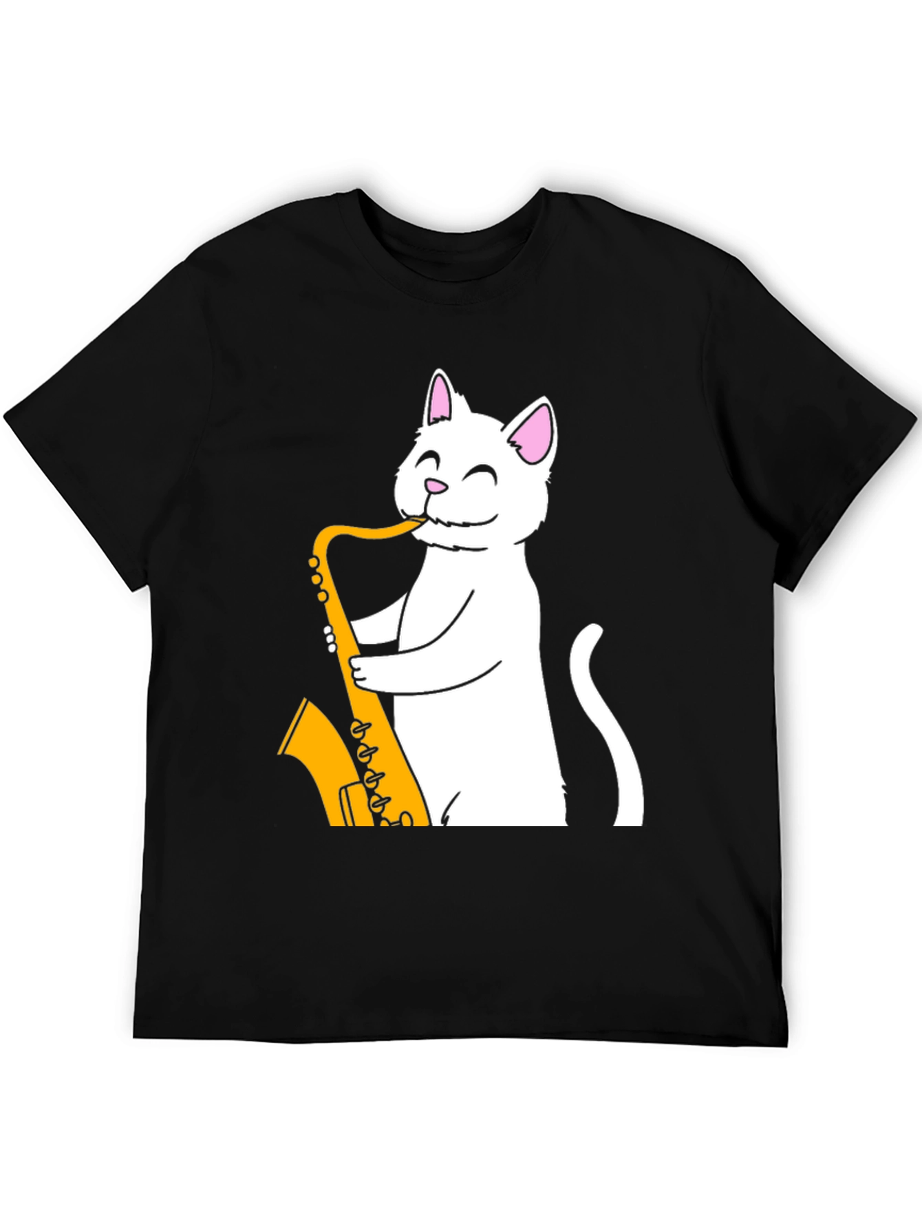 Cat Saxophone Player T-Shirt - Funny Musician Tee