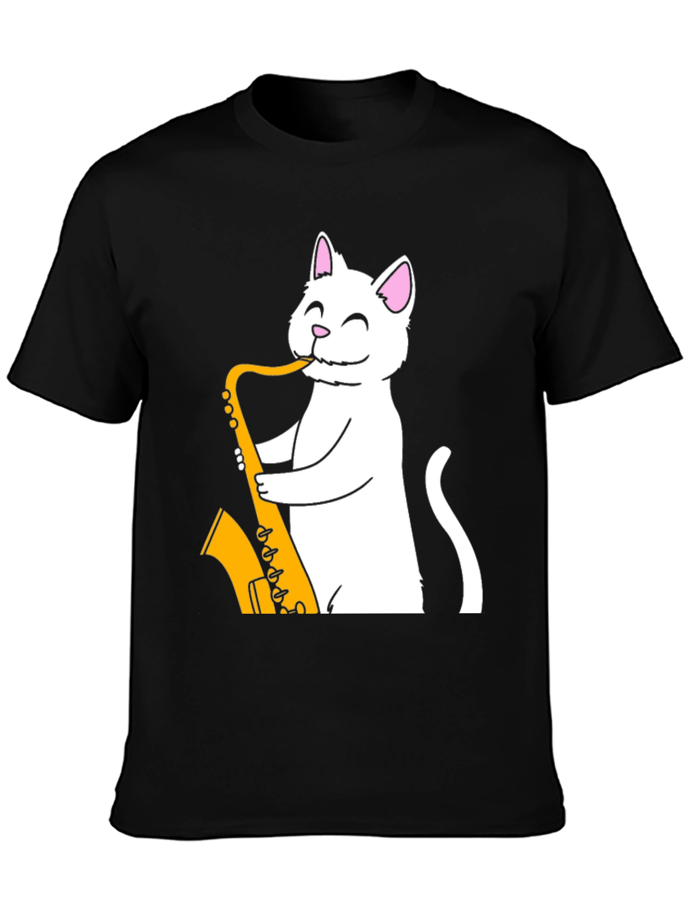 Cat Saxophone Player T-Shirt - Funny Musician Tee
