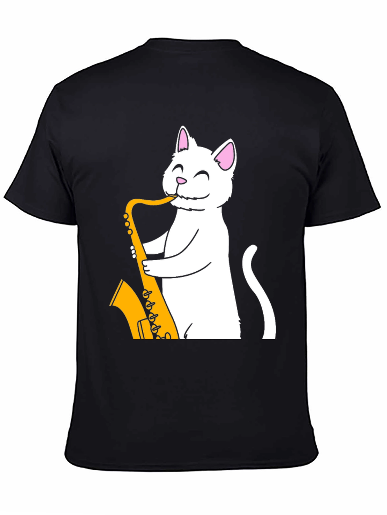 Cat Saxophone Player T-Shirt - Funny Musician Tee