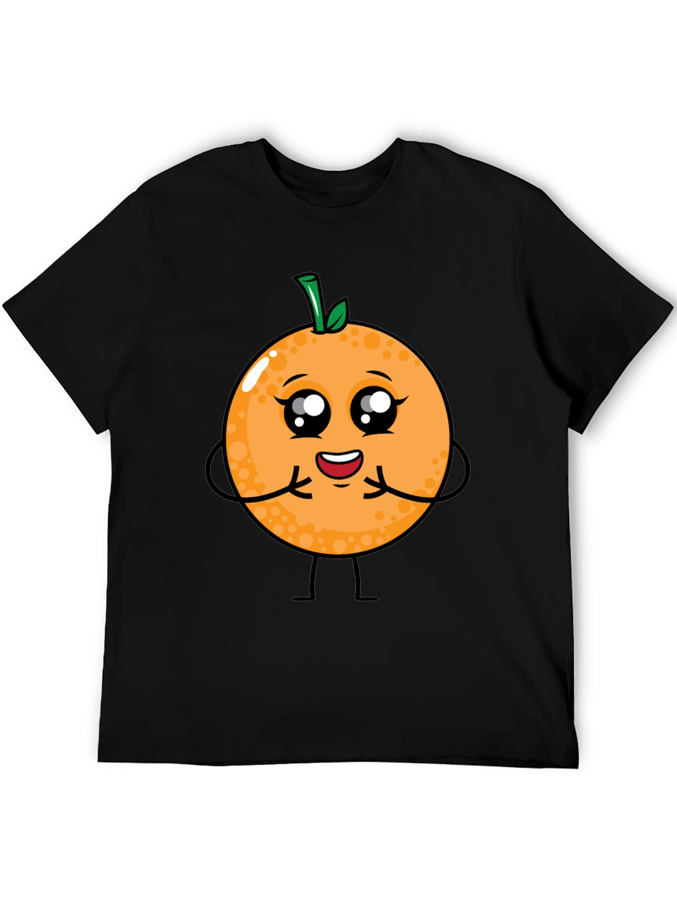 Cute Cartoon Orange Fruit Graphic T-Shirt