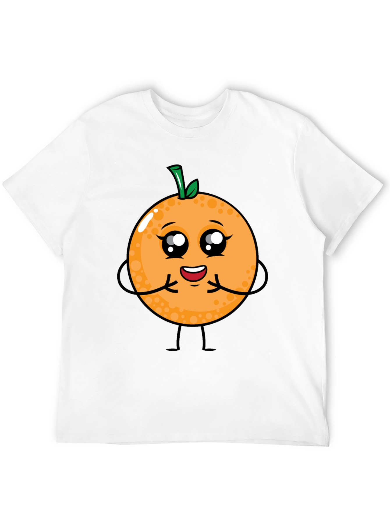 Cute Cartoon Orange Fruit Graphic T-Shirt