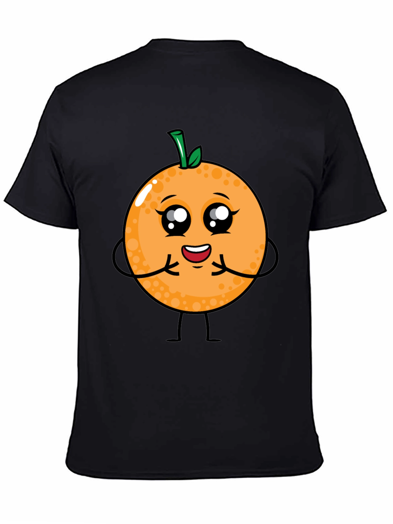 Cute Cartoon Orange Fruit Graphic T-Shirt