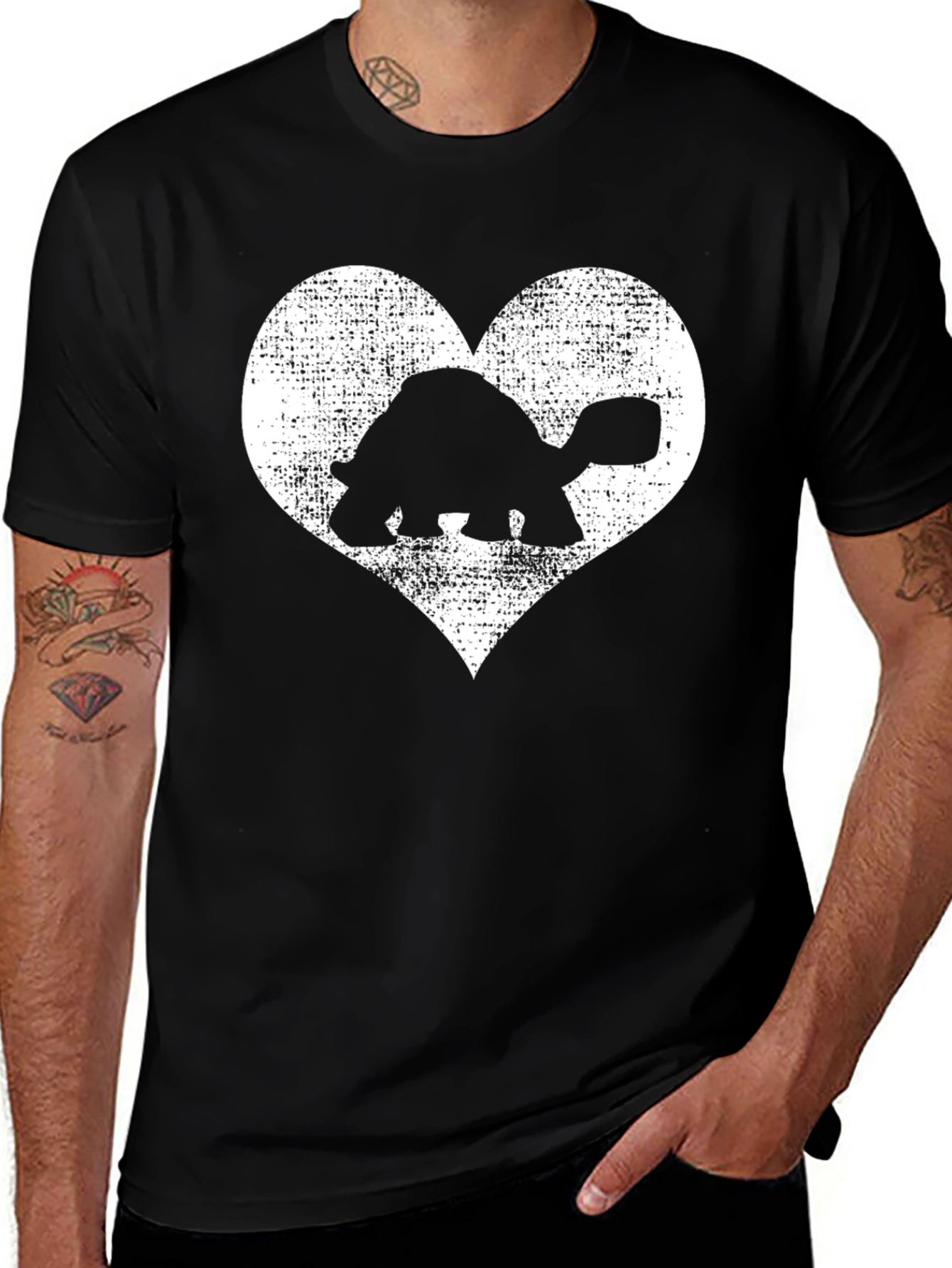 Turtle Heart T-Shirt - Black