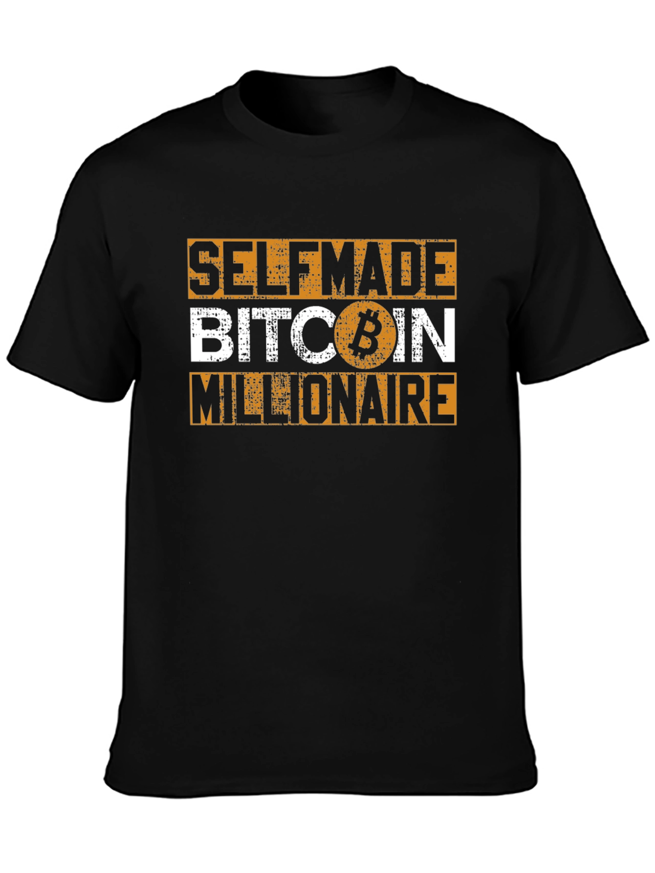 Self Made Bitcoin Millionaire Black Graphic Tee