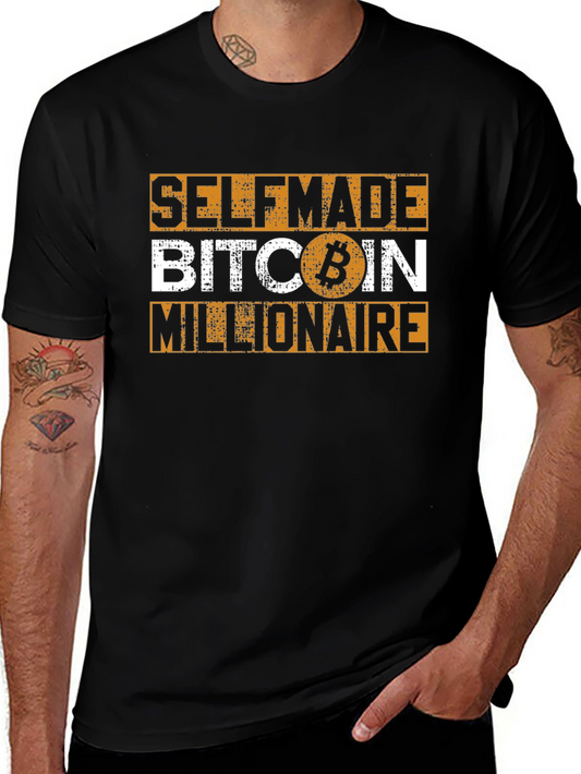 Self Made Bitcoin Millionaire Black Graphic Tee