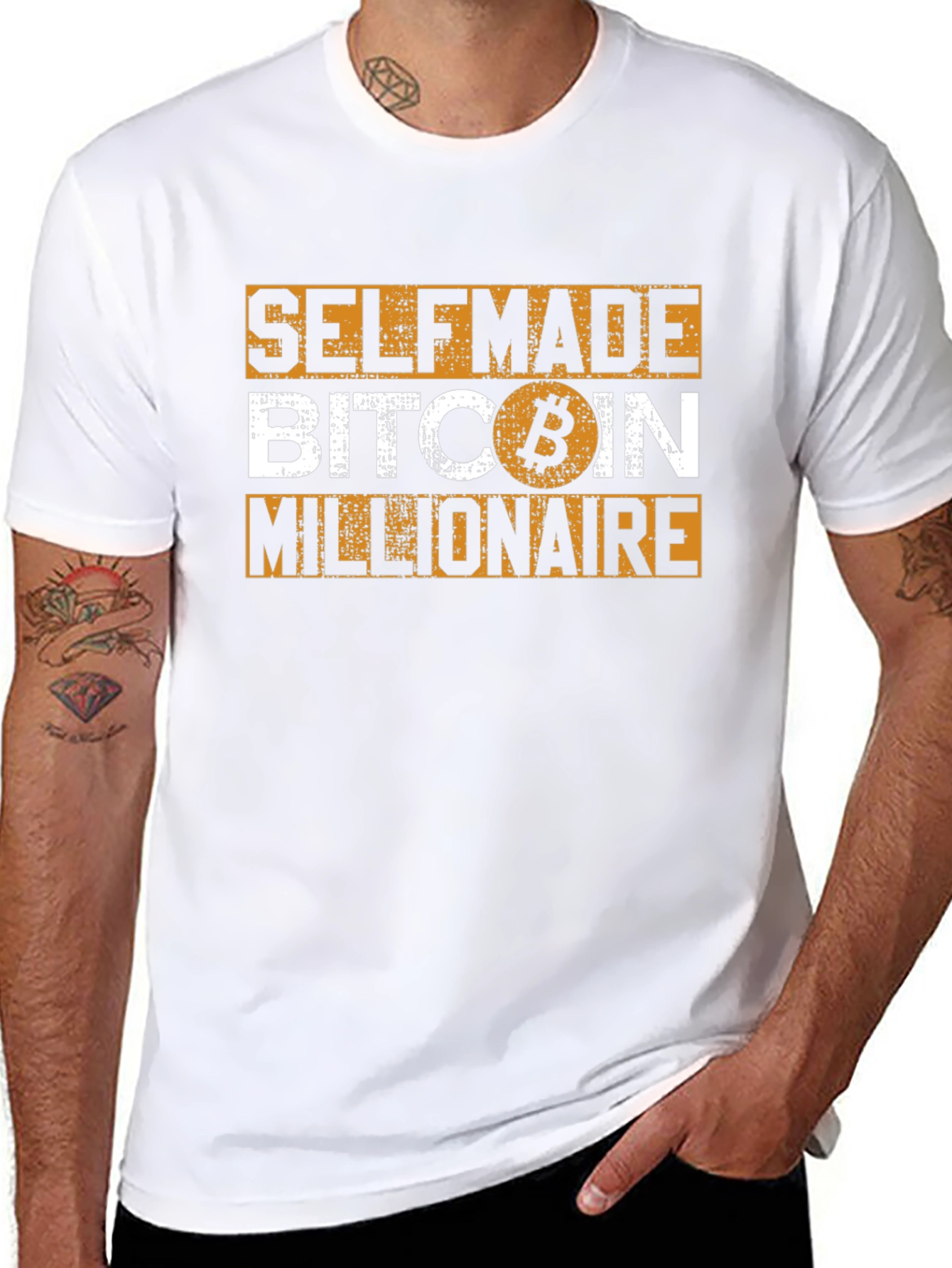 Self Made Bitcoin Millionaire Black Graphic Tee