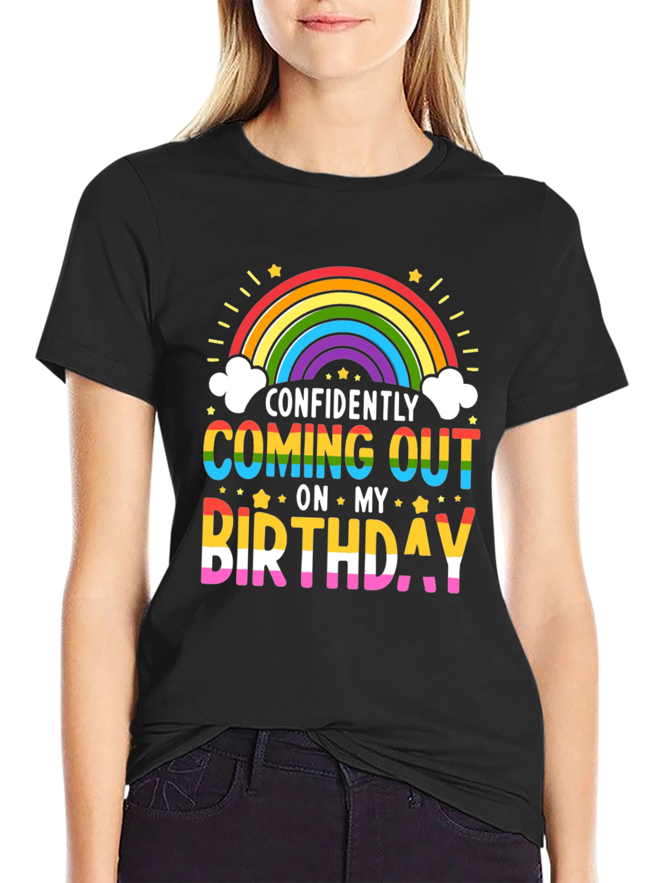 Confidently Coming Out On My Birthday Pride Rainbow T-Shirt
