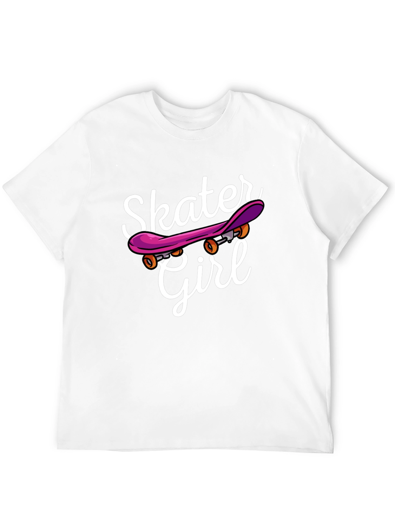 Skater Girl Graphic Tee - Black Cotton Casual T-Shirt