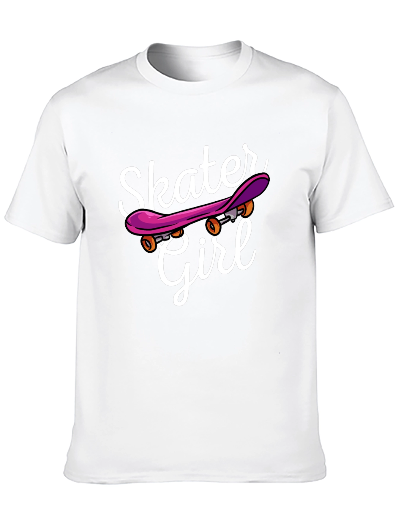 Skater Girl Graphic Tee - Black Cotton Casual T-Shirt