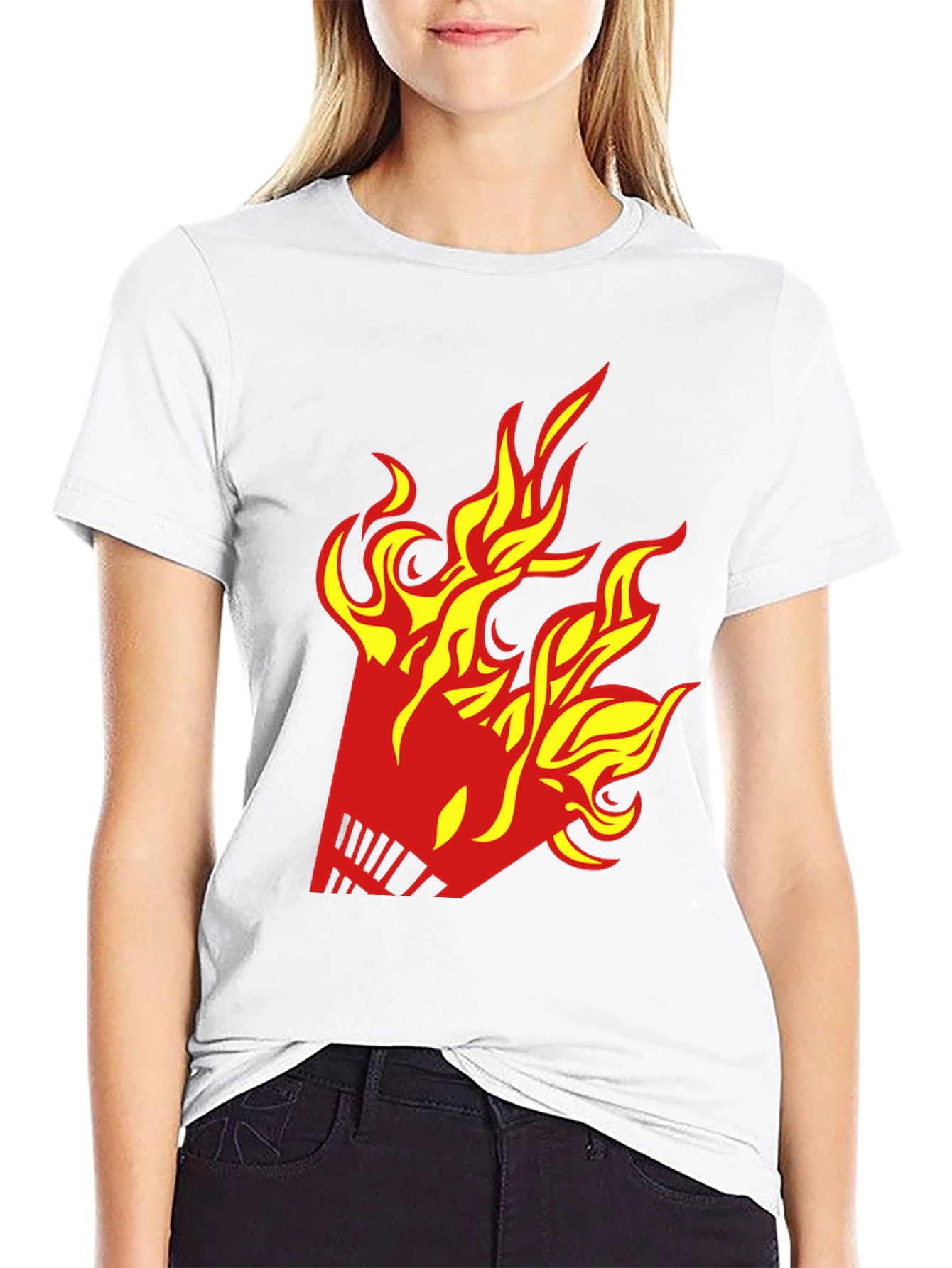 Fiery Shuttlecock Graphic T-Shirt