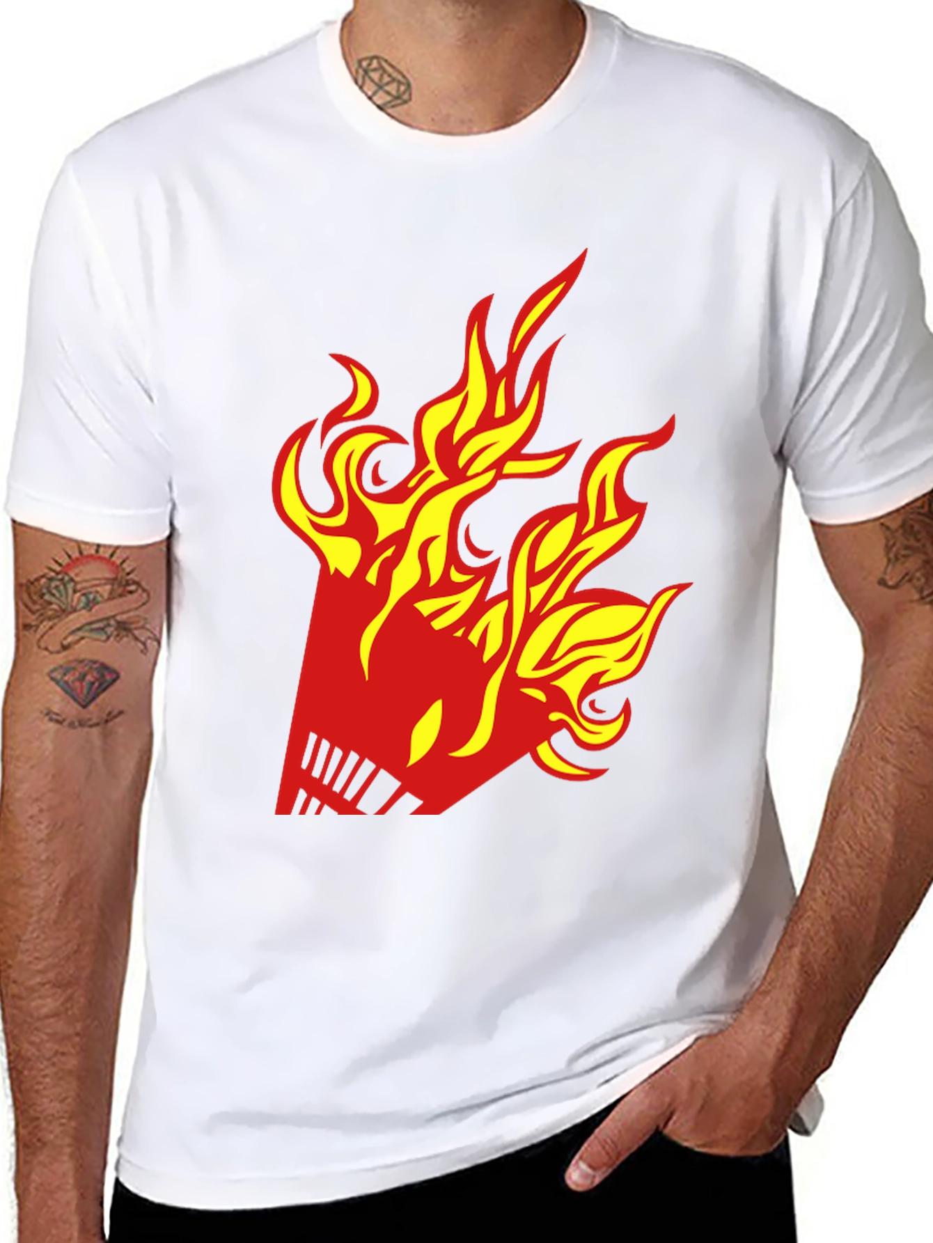 Fiery Shuttlecock Graphic T-Shirt