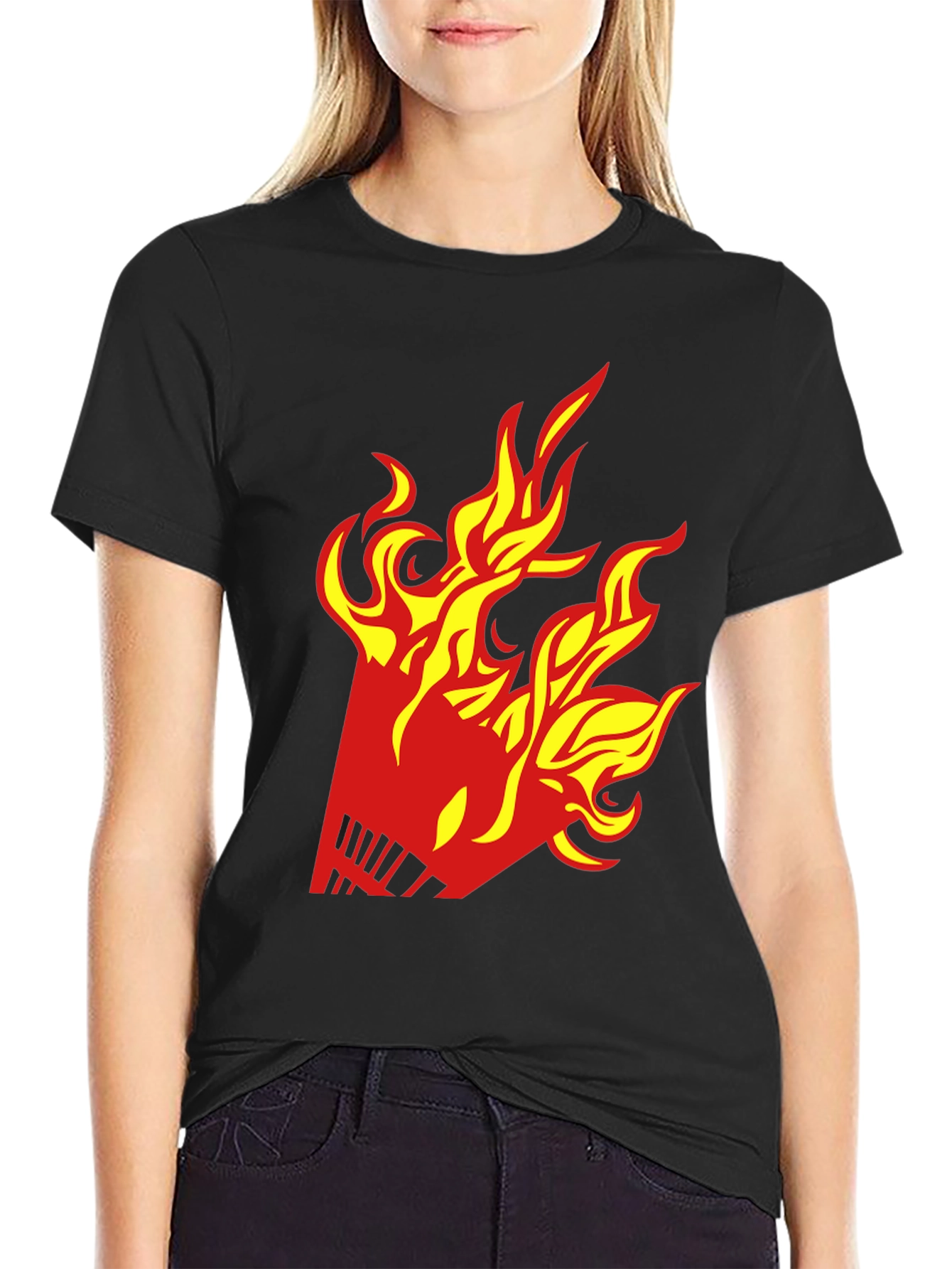 Fiery Shuttlecock Graphic T-Shirt