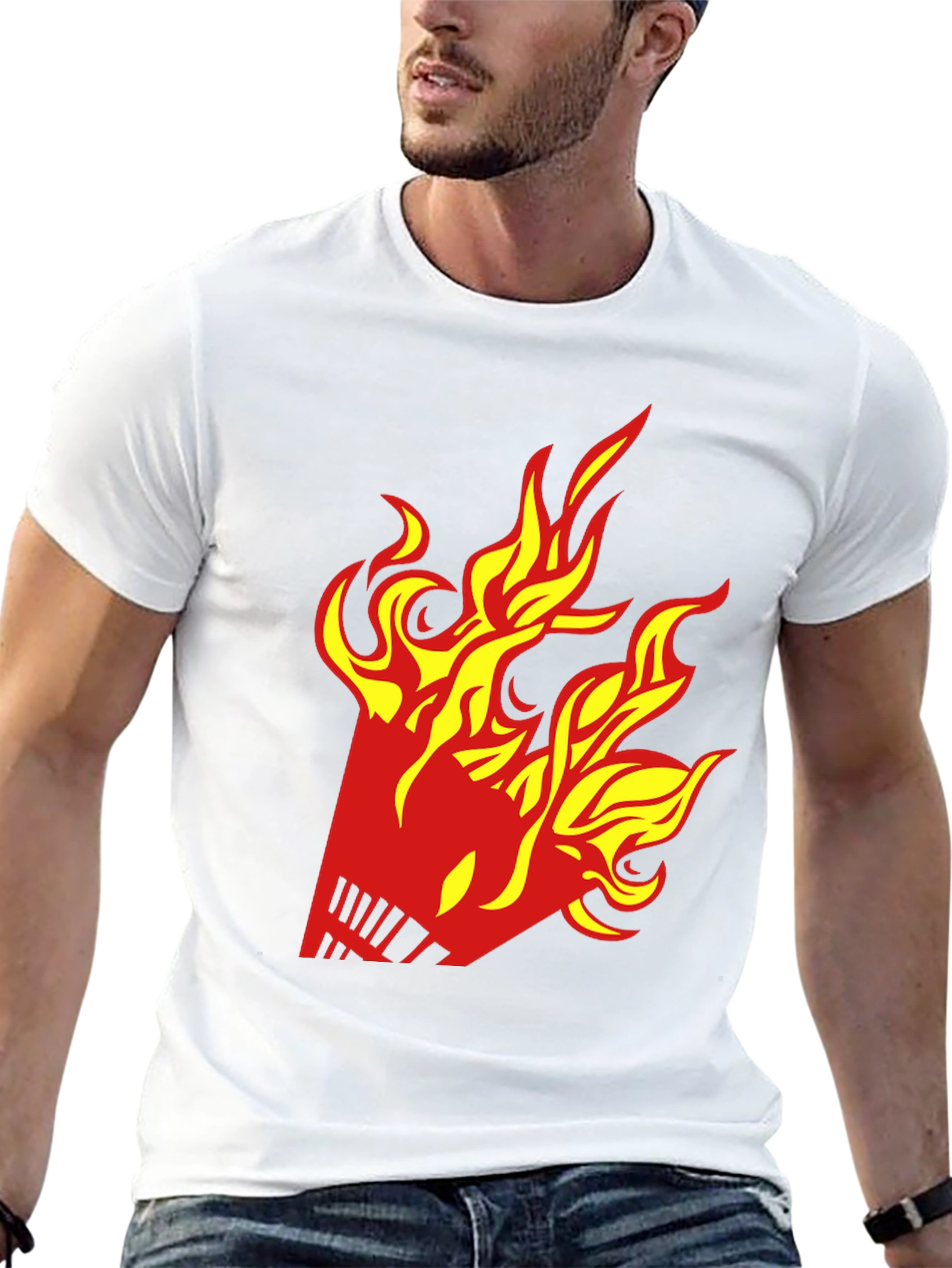 Fiery Shuttlecock Graphic T-Shirt