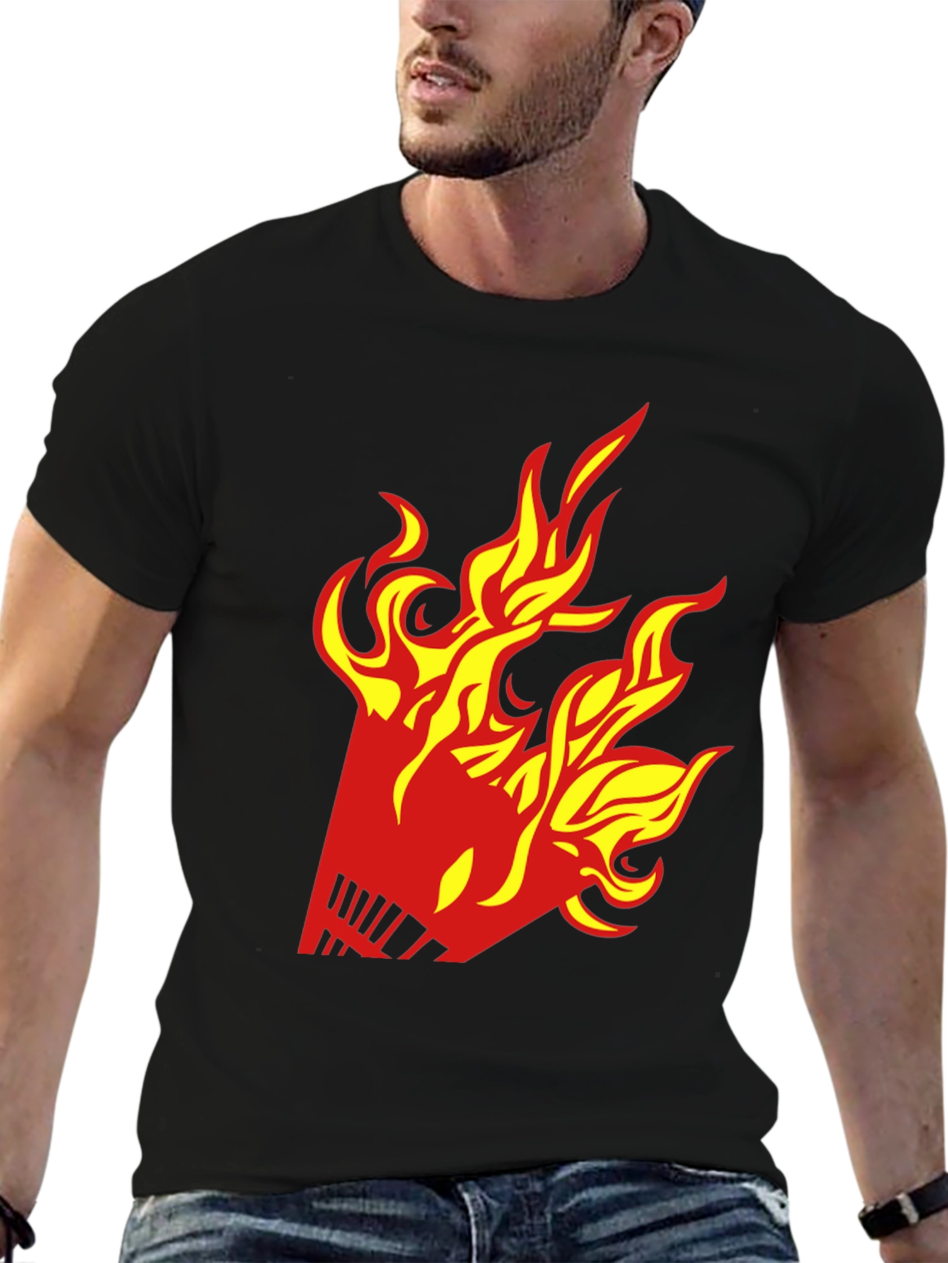 Fiery Shuttlecock Graphic T-Shirt