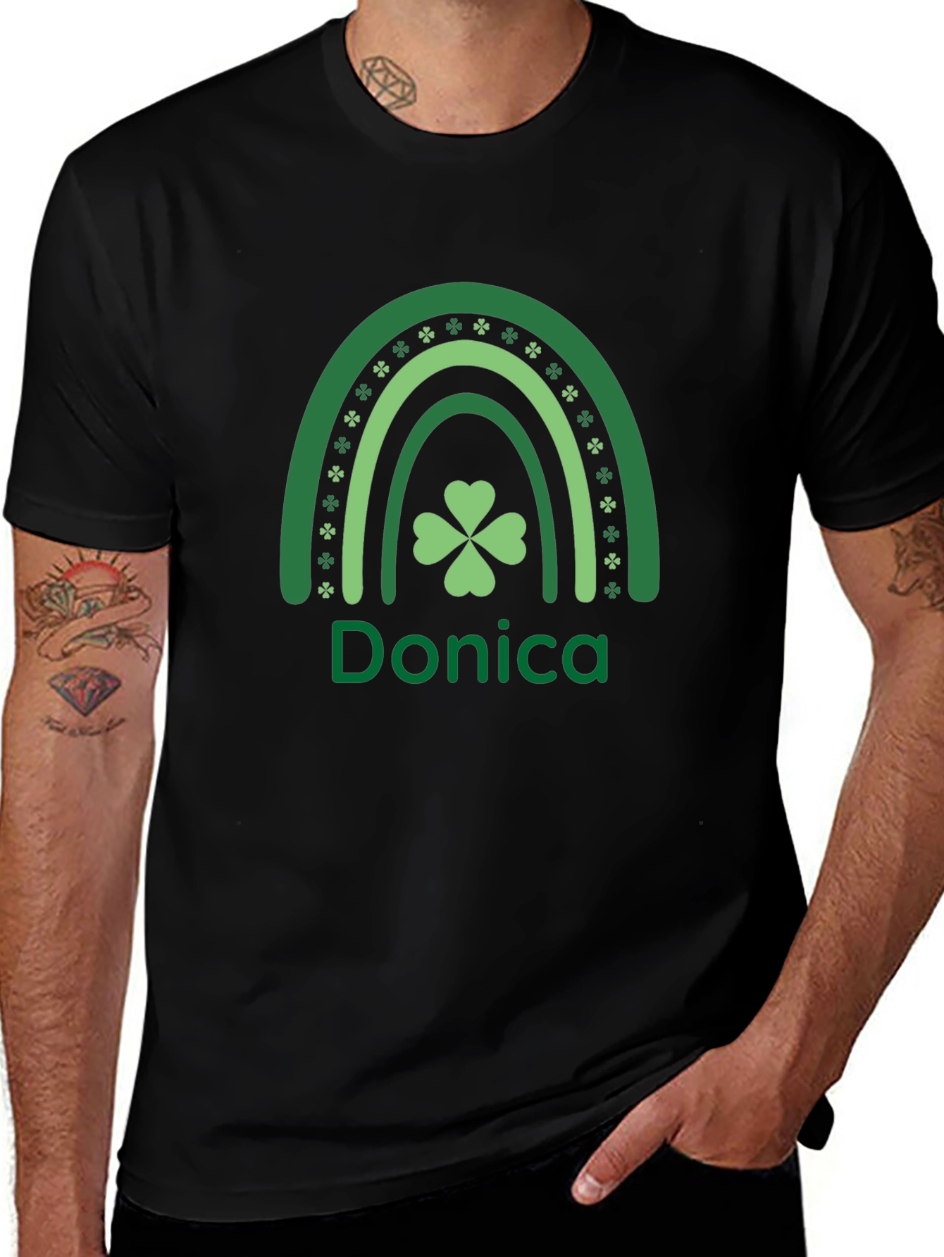 St. Patricks Day Personalized Shamrock Rainbow T-Shirt
