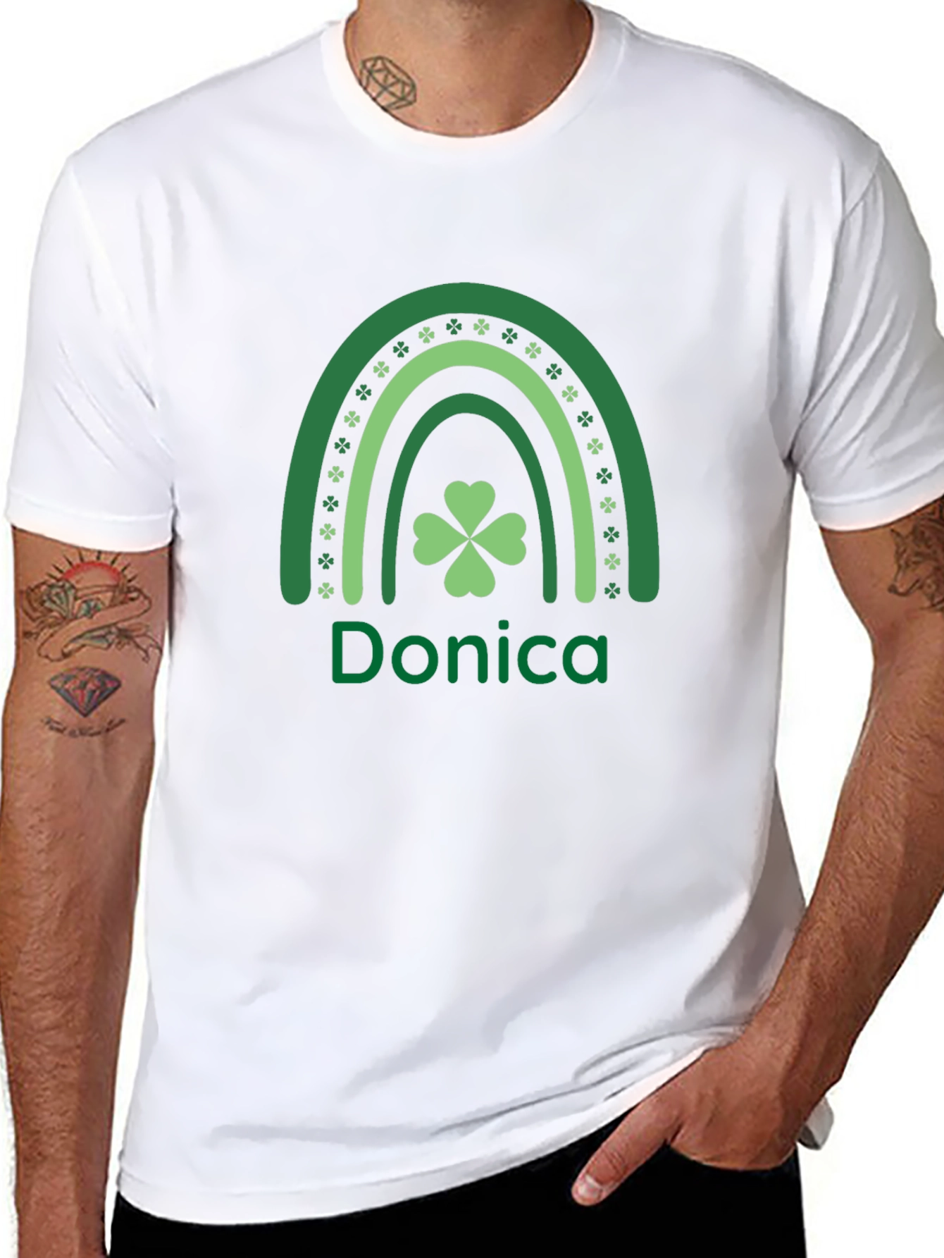 St. Patricks Day Personalized Shamrock Rainbow T-Shirt