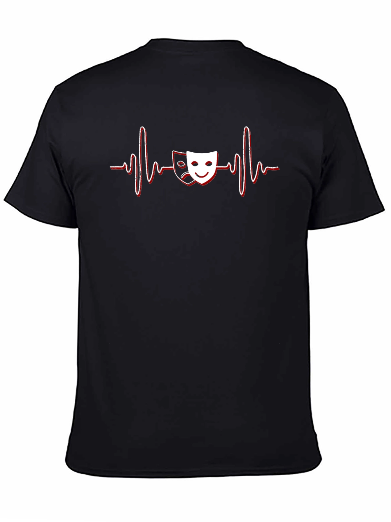 Drama Masks Heartbeat Graphic Tee - Black