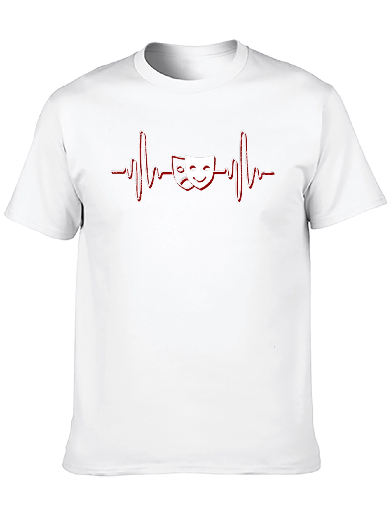 Drama Masks Heartbeat Graphic Tee - Black