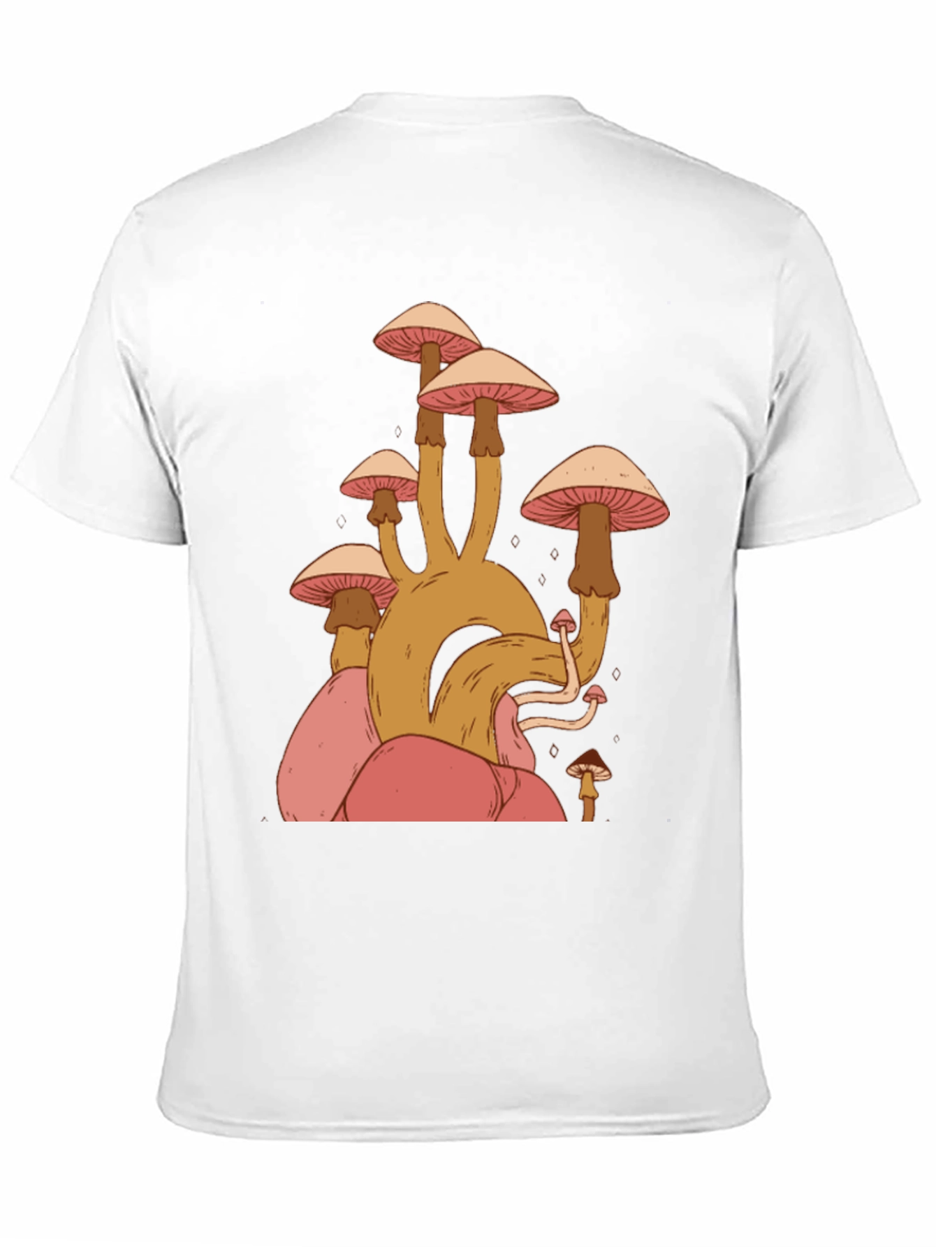 Mushroom Graphic Tee - Black Cotton Casual Shirt