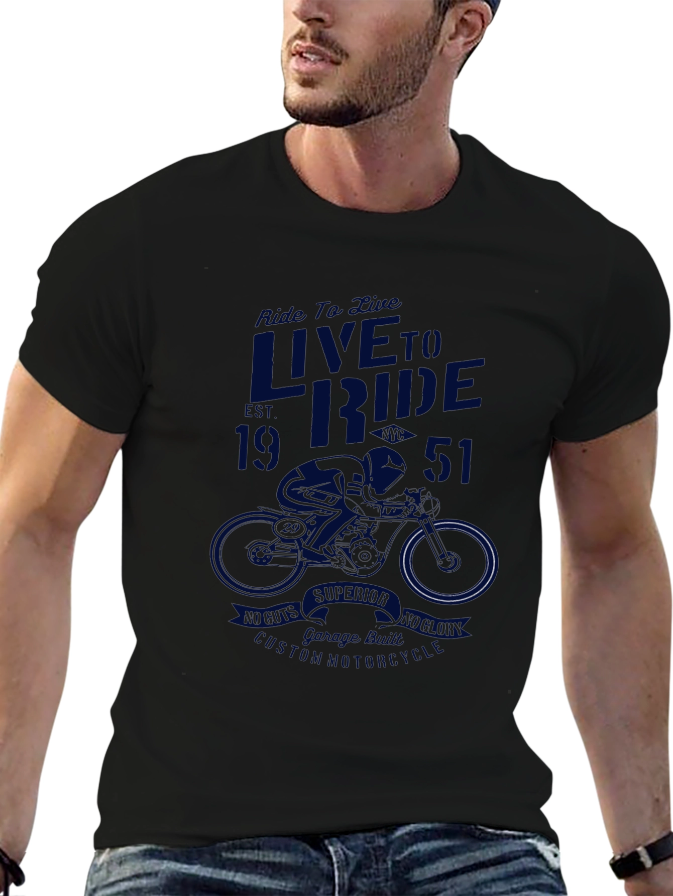 Live to Ride Black Graphic Tee