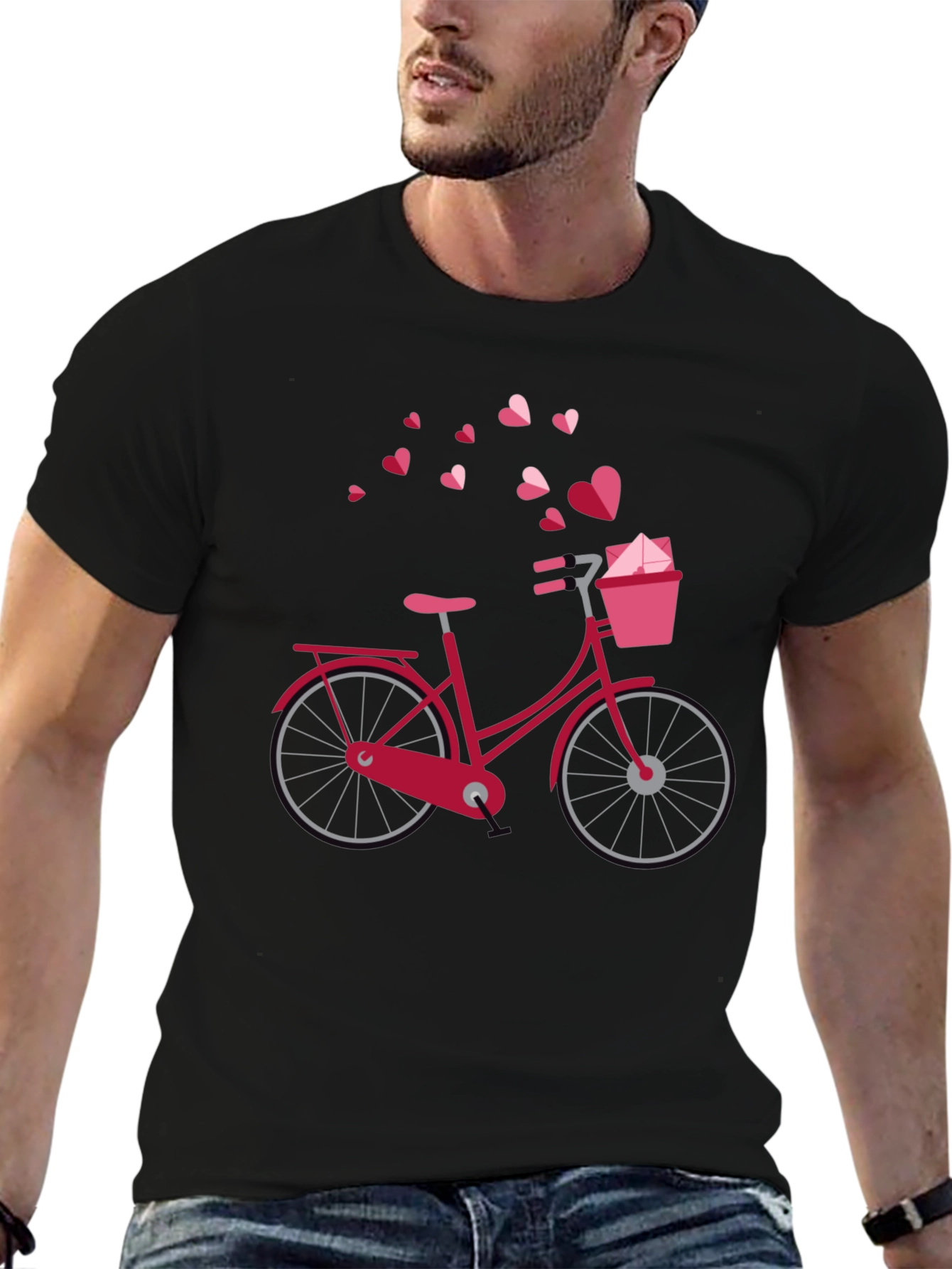 Heart Bicycle Graphic T-Shirt