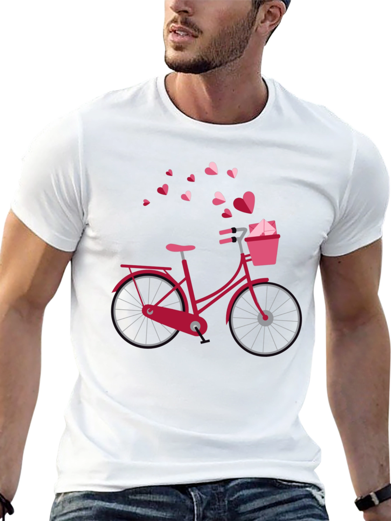Heart Bicycle Graphic T-Shirt