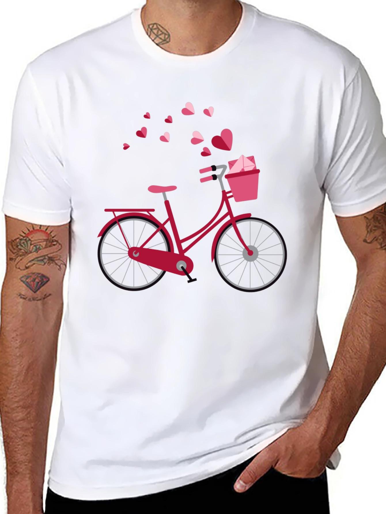 Heart Bicycle Graphic T-Shirt